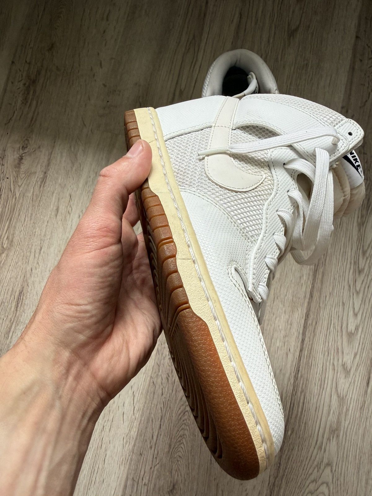 Nike RARE🔥 Nike Dunk Sky Hi Mesh White Leather Sz Sneaker Wedge Size US 8.5 / IT 38.5 - 3 Thumbnail