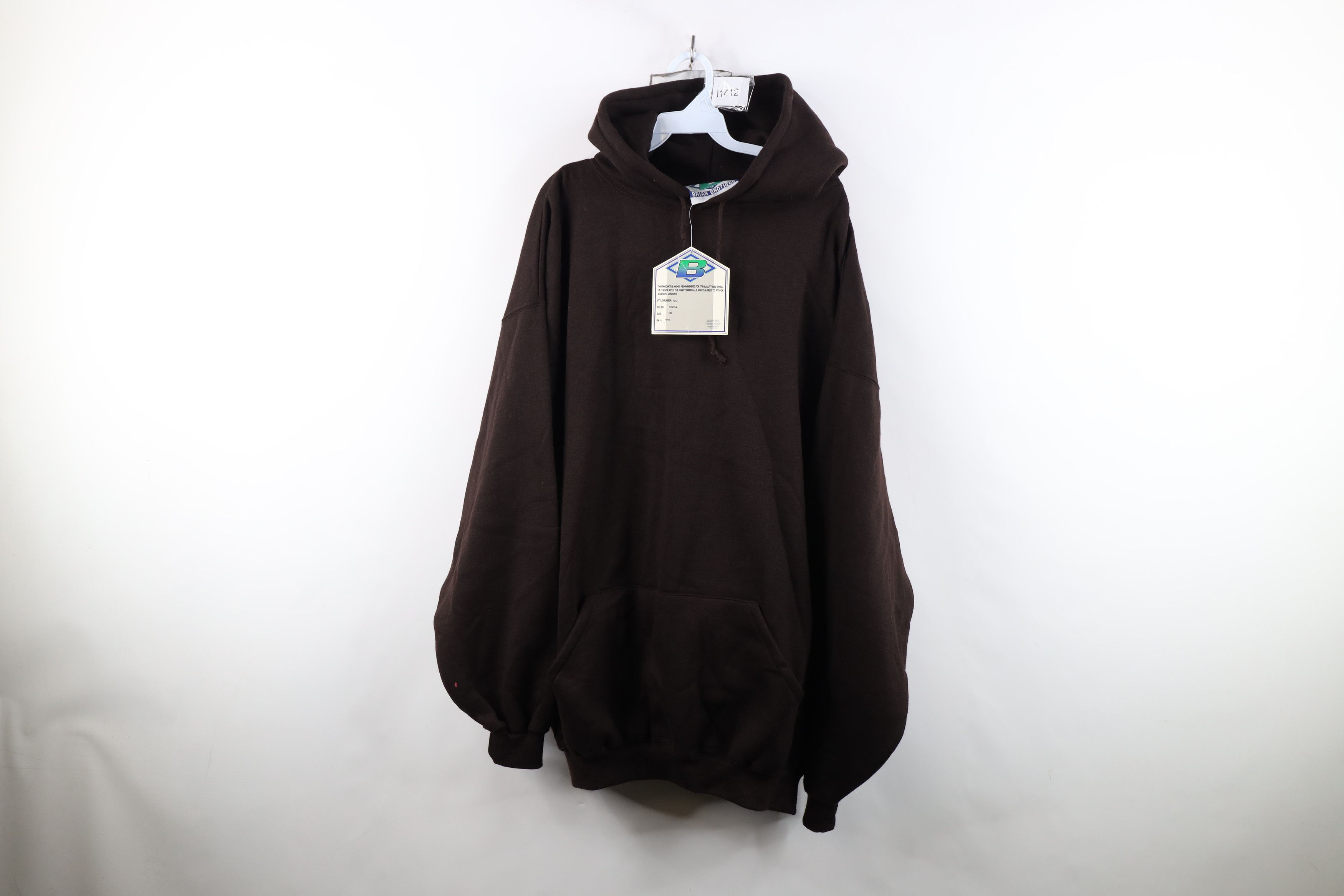 Vintage Deadstock Vintage 90s Streetwear Hoodie Sweatshirt Brown Size US XXL / EU 58 / 5 - 1 Thumbnail