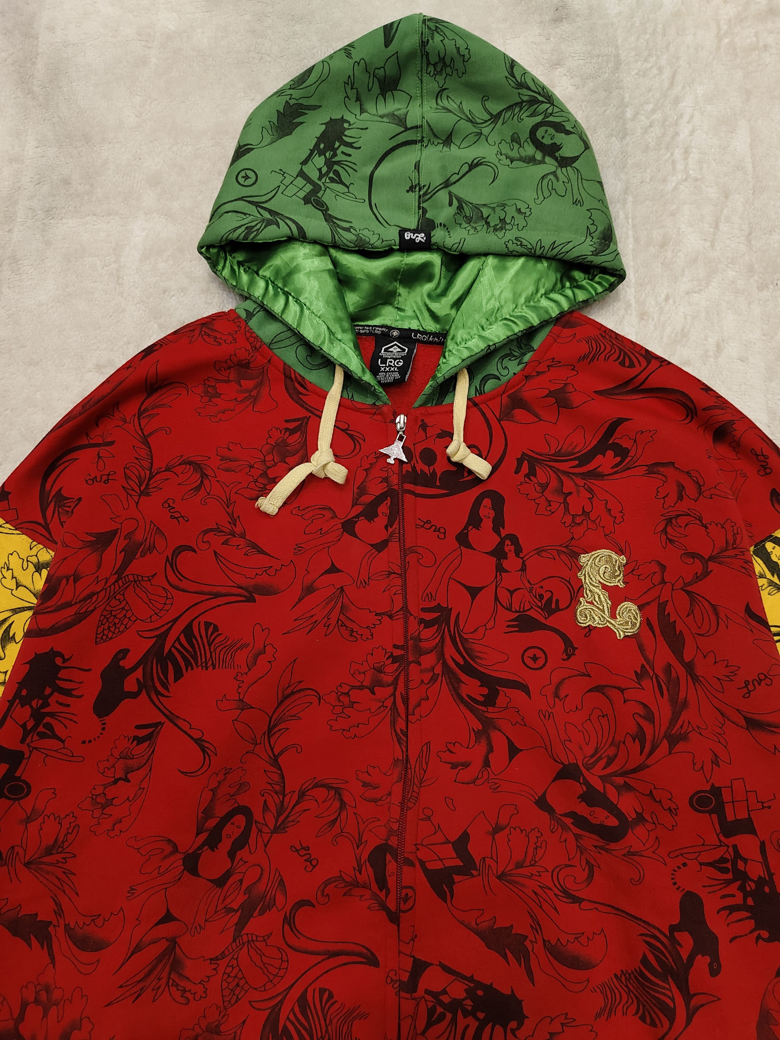 LRG 2000s LRG🔥Y2K Hiphop Rasta Colorway AOP Graphic ZipHoodie Size US XL / EU 56 / 4 - 2 Thumbnail