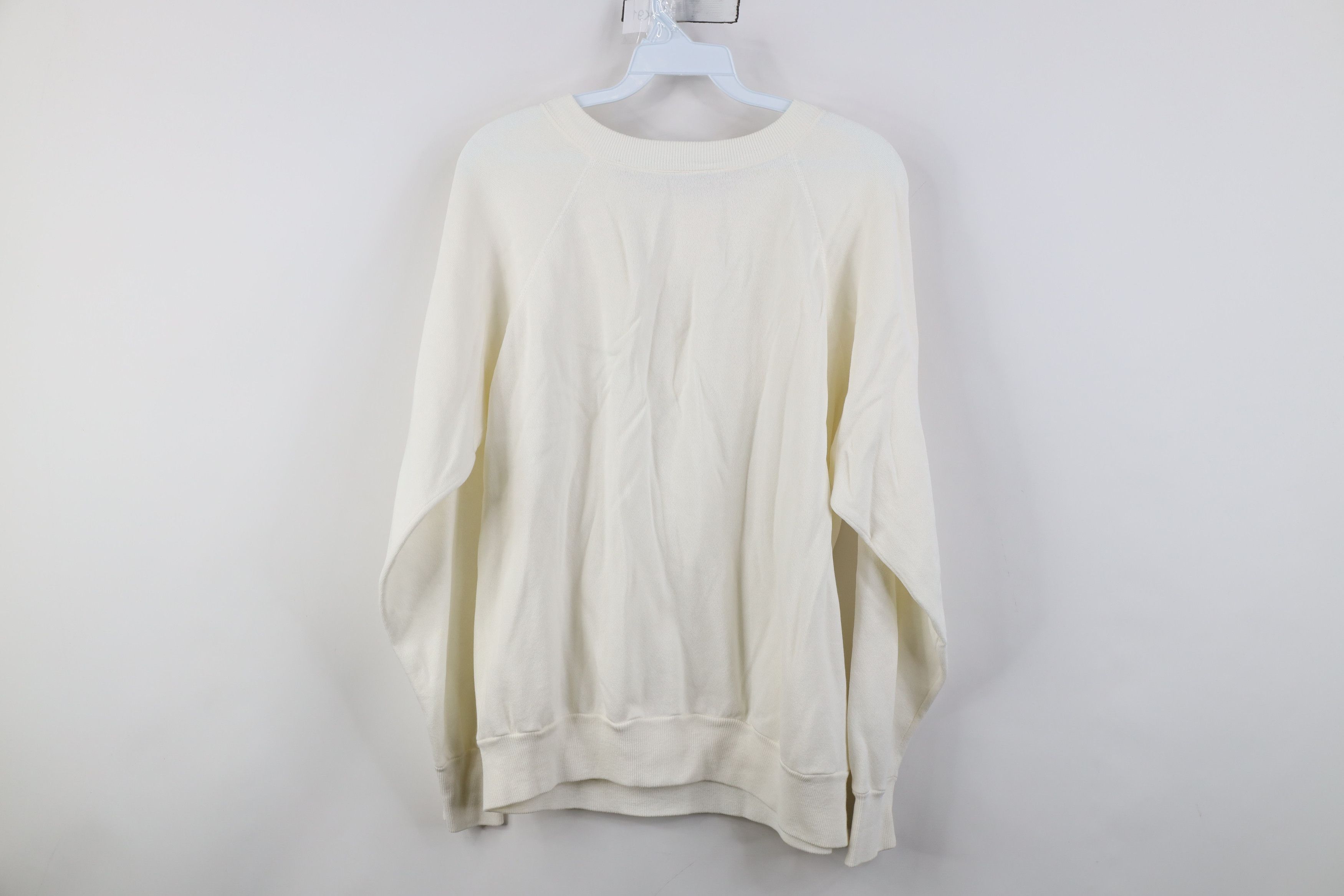 Vintage Vintage 90s Streetwear Blank Crewneck Sweatshirt White Size L / US 10 / IT 46 - 11 Thumbnail