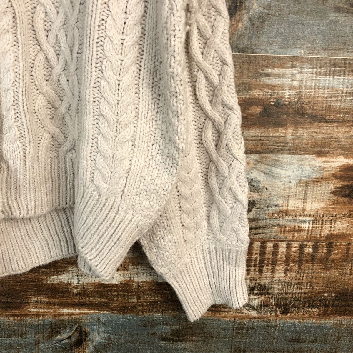 GU × Homespun Knitwear GU Brown Patterned Cardigan cable knitwear japan #A2318 Size M / US 6-8 / IT 42-44 - 8 Thumbnail