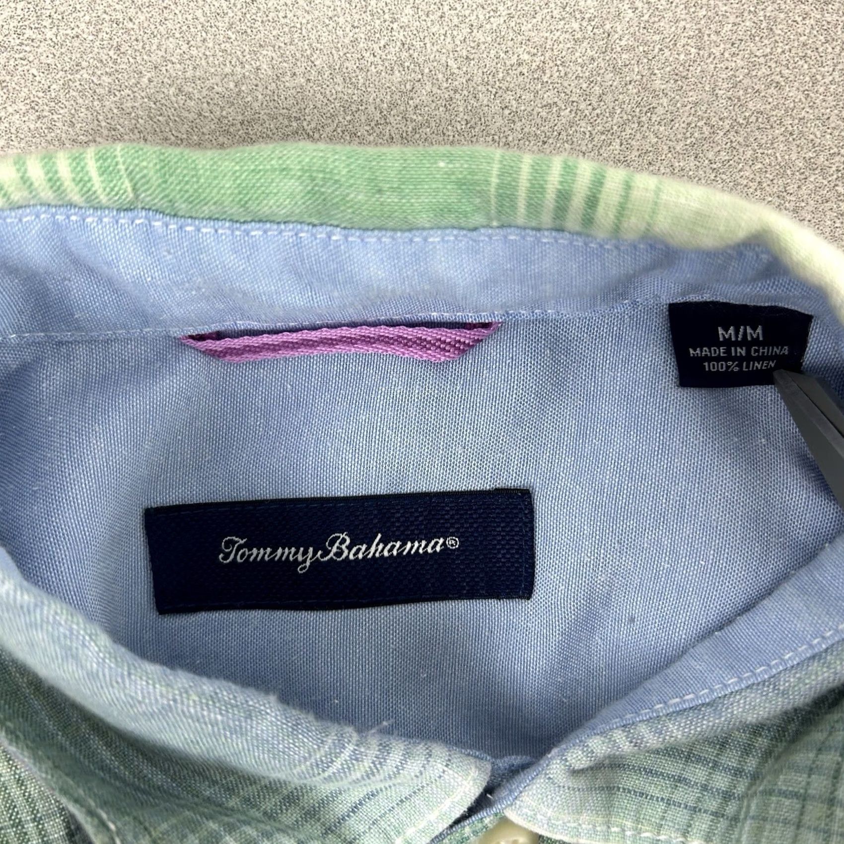 Tommy Bahama Tommy Bahama Shirt Mens 100% Linen Button Up Medium Multicolor Check Short Sleeve Casual Shirt Button-Up Fans Mens Regular XS? Size US M / EU 48-50 / 2 - 4 Thumbnail