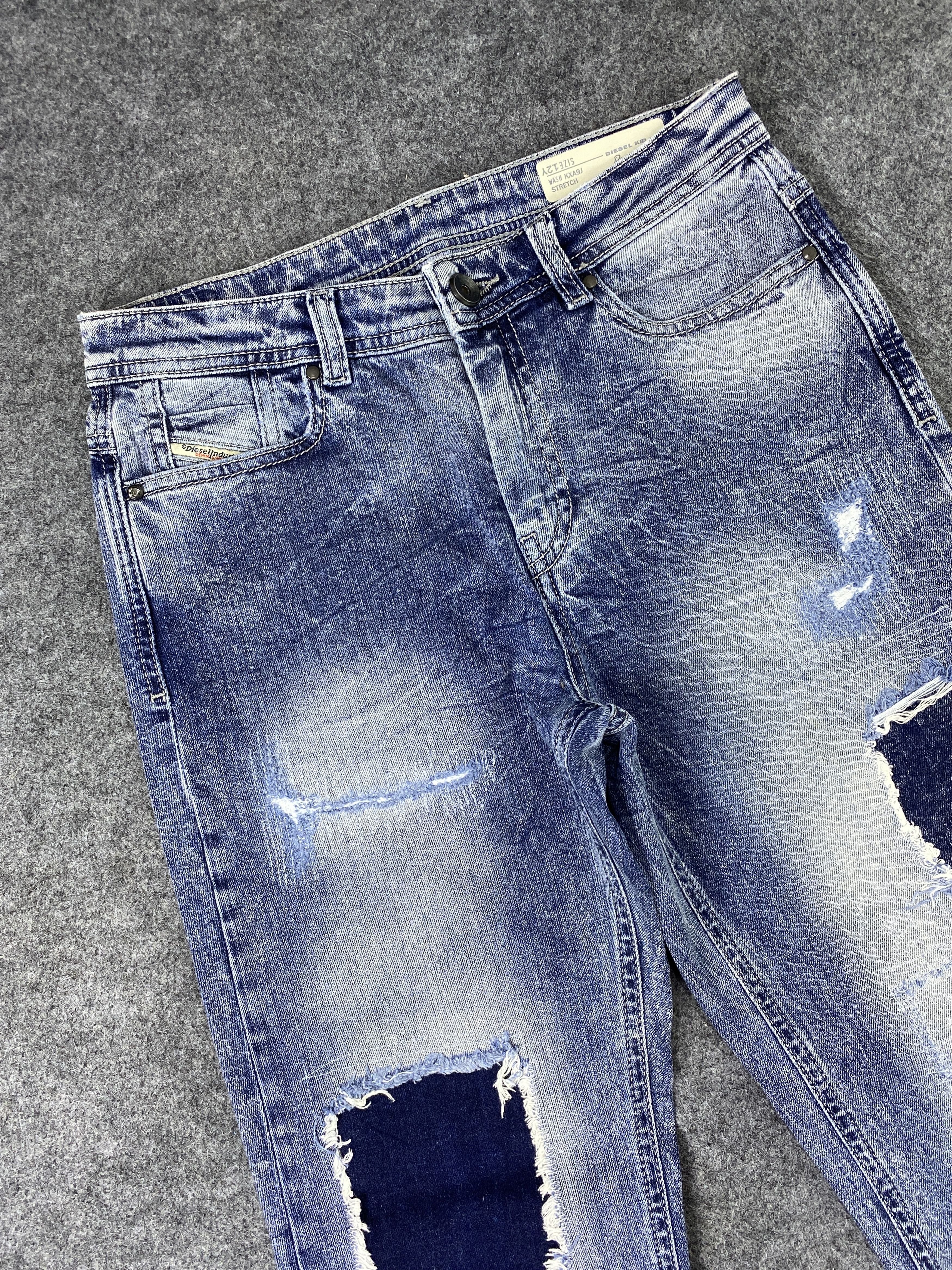 Diesel Diesel Kid Distressed Blue Wash Jeans - J1072 Size US 27 - 5 Thumbnail
