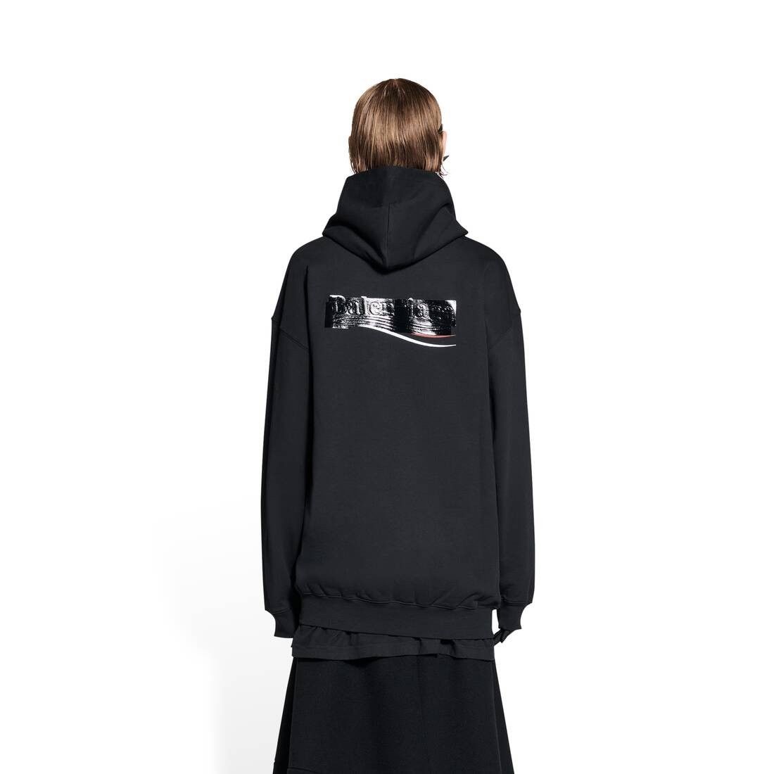 Balenciaga o1srvl11e0425 Gaffer Hoodie Medium Fit in Black Size L / US 10 / IT 46 - 4 Thumbnail
