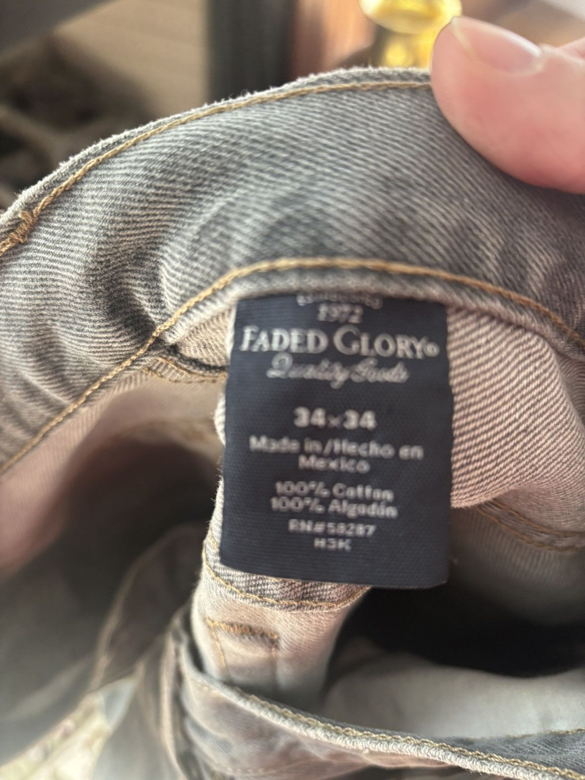 Vintage Vintage Distressed Gray Denim Size US 33 - 3 Thumbnail