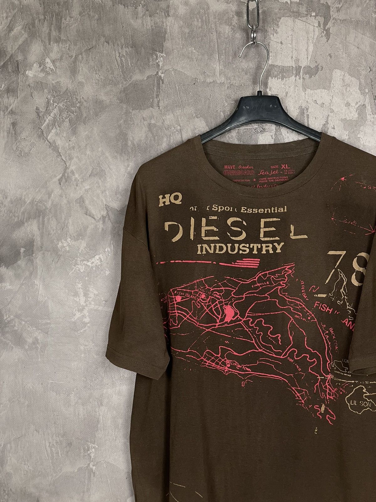 Diesel × Vintage Diesel Industry Vintage Japanese Style Brown Rare T shirt Size US XL / EU 56 / 4 - 3 Thumbnail