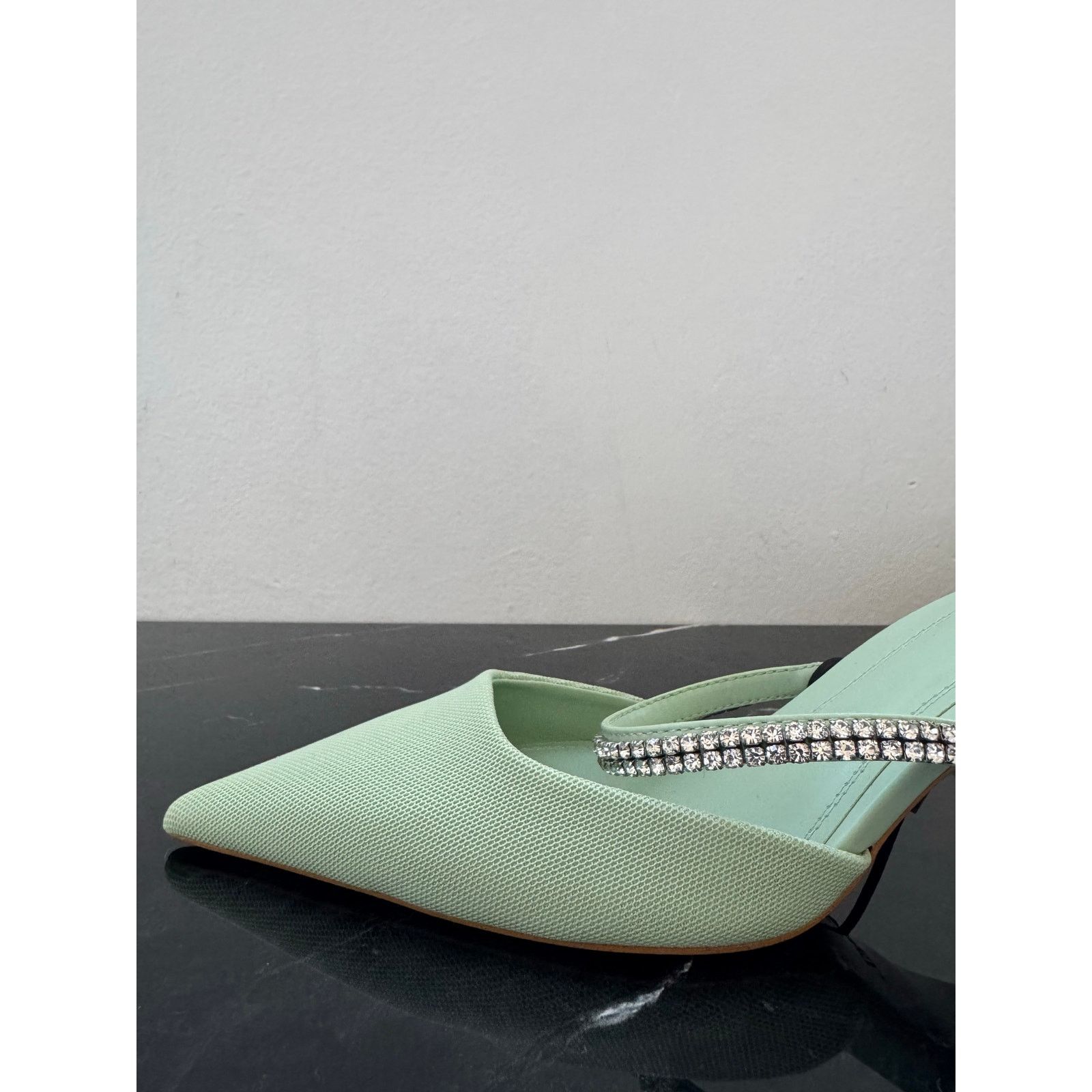 Zara Zara Pistachio Pastel Pointed-toe Mule Kitten Heels Size US 9 / IT 39 - 7 Thumbnail