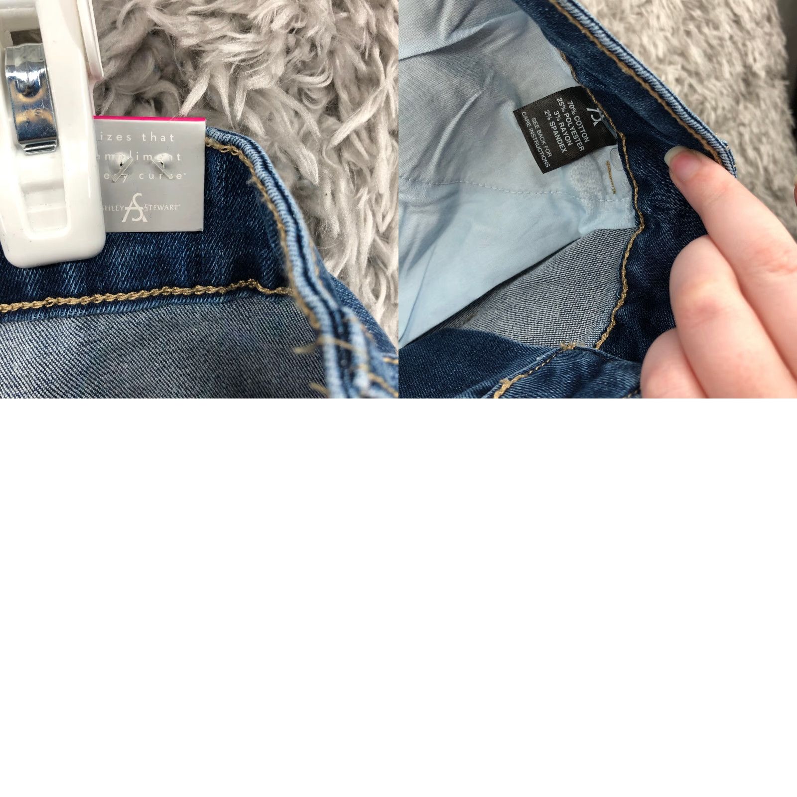 Vintage Ashley Stewart Jeans Plus Size 18 Womens Mid Rise Dark Wash Blue Denim Bootcut Size 40" / US 18 - 10 Thumbnail