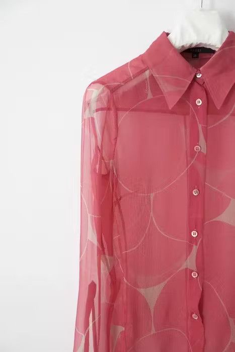Gucci 1990's transparent crepe shirt Size XS / US 0-2 / IT 36-38 - 2 Thumbnail
