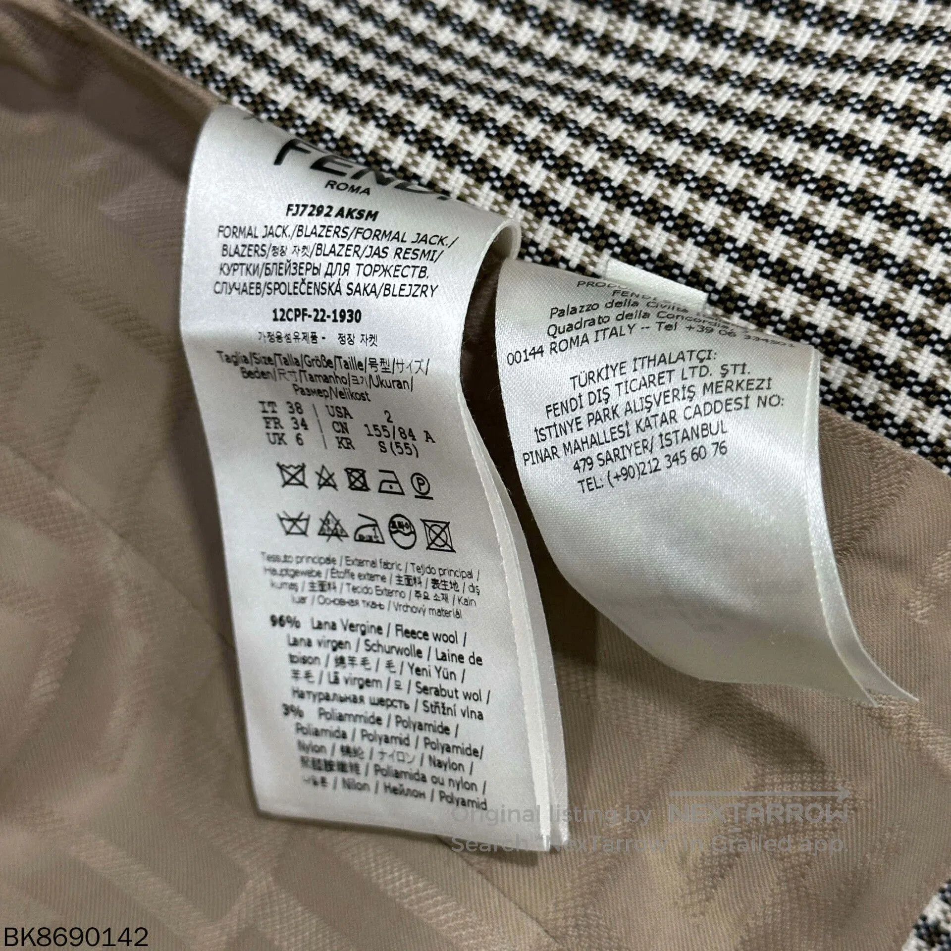 Fendi houndstooth cropped jacket by Fendi. Size US M / EU 48-50 / 2 - 5 Thumbnail