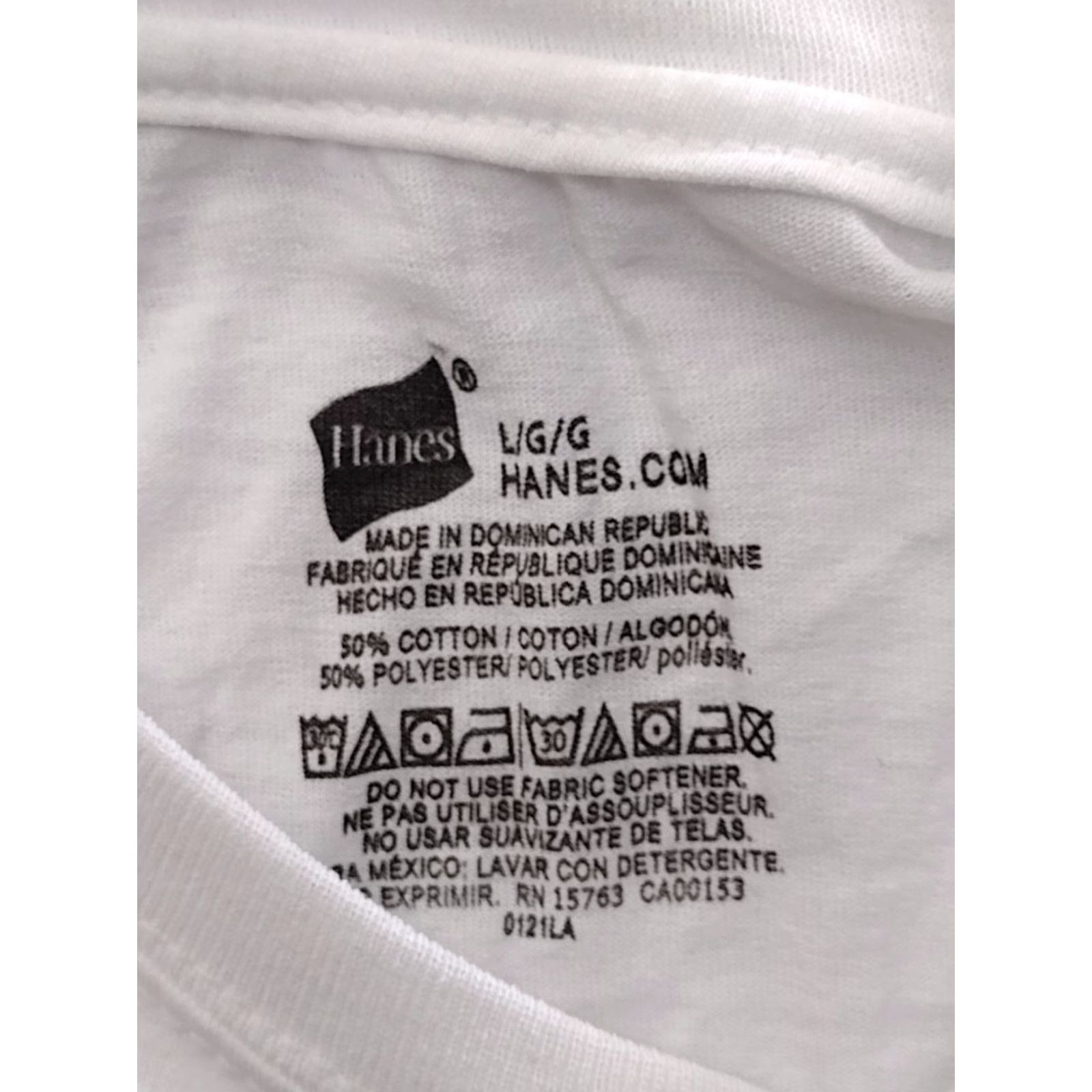 Hanes Hanes Unissex Cotton Blend Tee 2 Pack Shirt L White Crew Neck Short Sleeve Cotton T-Shirt Regular Fit Unisex Adults 90s tee? Size US L / EU 52-54 / 3 - 6 Thumbnail