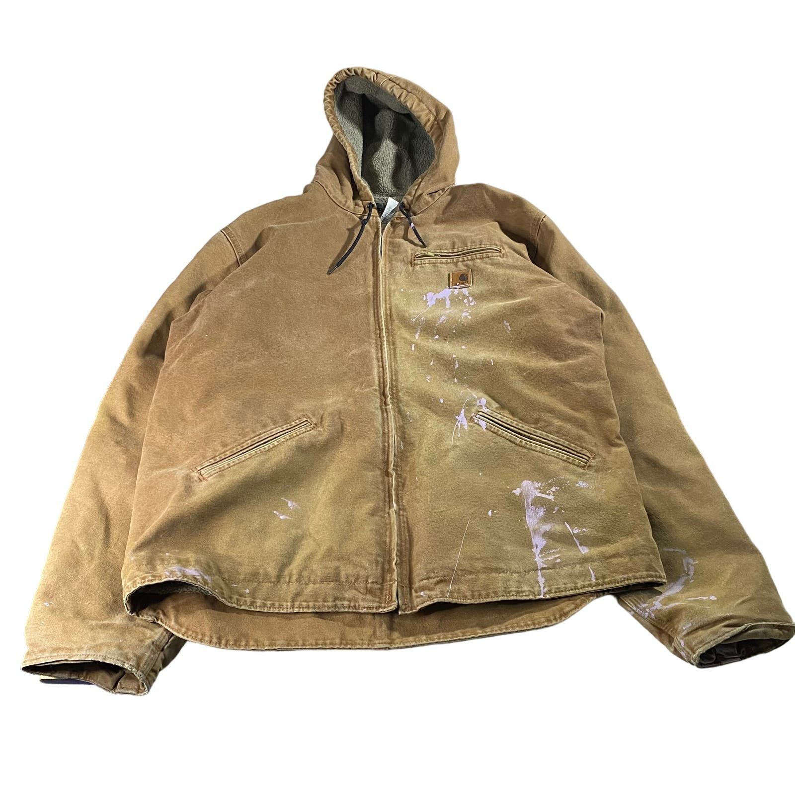 image of Carhartt J141 Brown Sierra Fleece Lined Jacket XL Tall, Men's