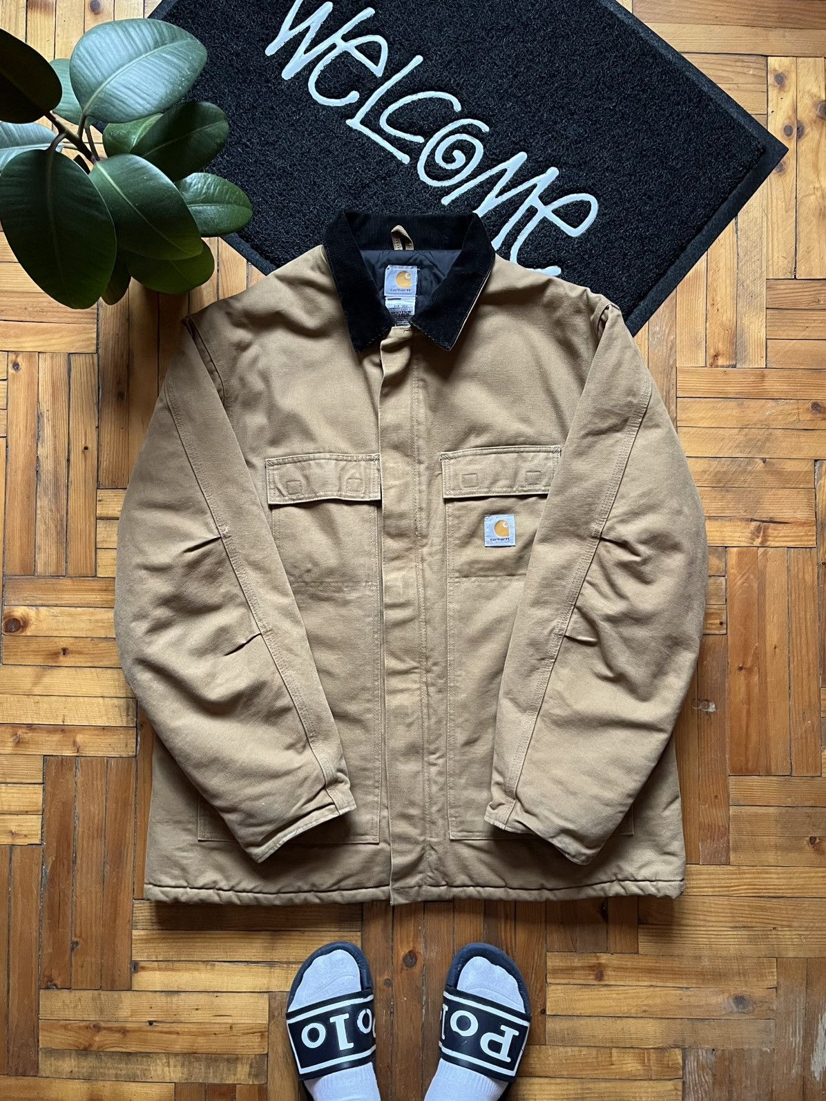 Carhartt Vintage Crazy Carhartt Artctic Canvas Brown Blanket Jacket Size US XL / EU 56 / 4 - 1 Thumbnail
