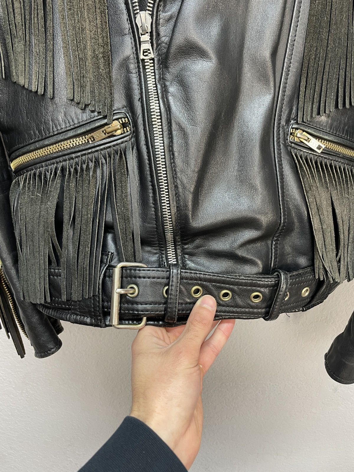If Six Was Nine Vintage Nuber Nine Stayle Fringe Leather Biker Jacket Grunge Size US L / EU 52-54 / 3 - 11 Thumbnail