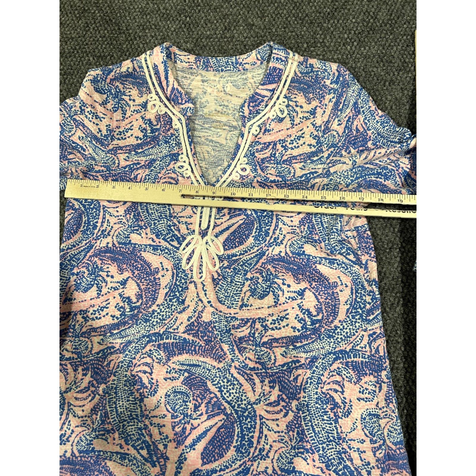 Lilly Pulitzer Lilly Pulitzer Womens Multicolor V-Neck 3/4 Sleeve Top Tunic Blouse Shift M Size M / US 6-8 / IT 42-44 - 3 Thumbnail