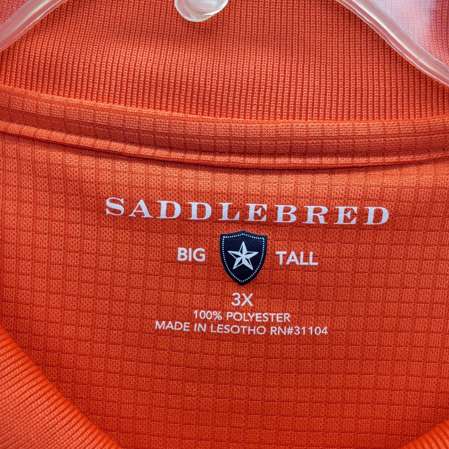 Vintage Saddlebred Polo Shirt Mens 3X Orange Relaxed Short Sleeve Collared Polo Shirt Mens 3X Orange Size US XXL / EU 58 / 5 - 6 Thumbnail