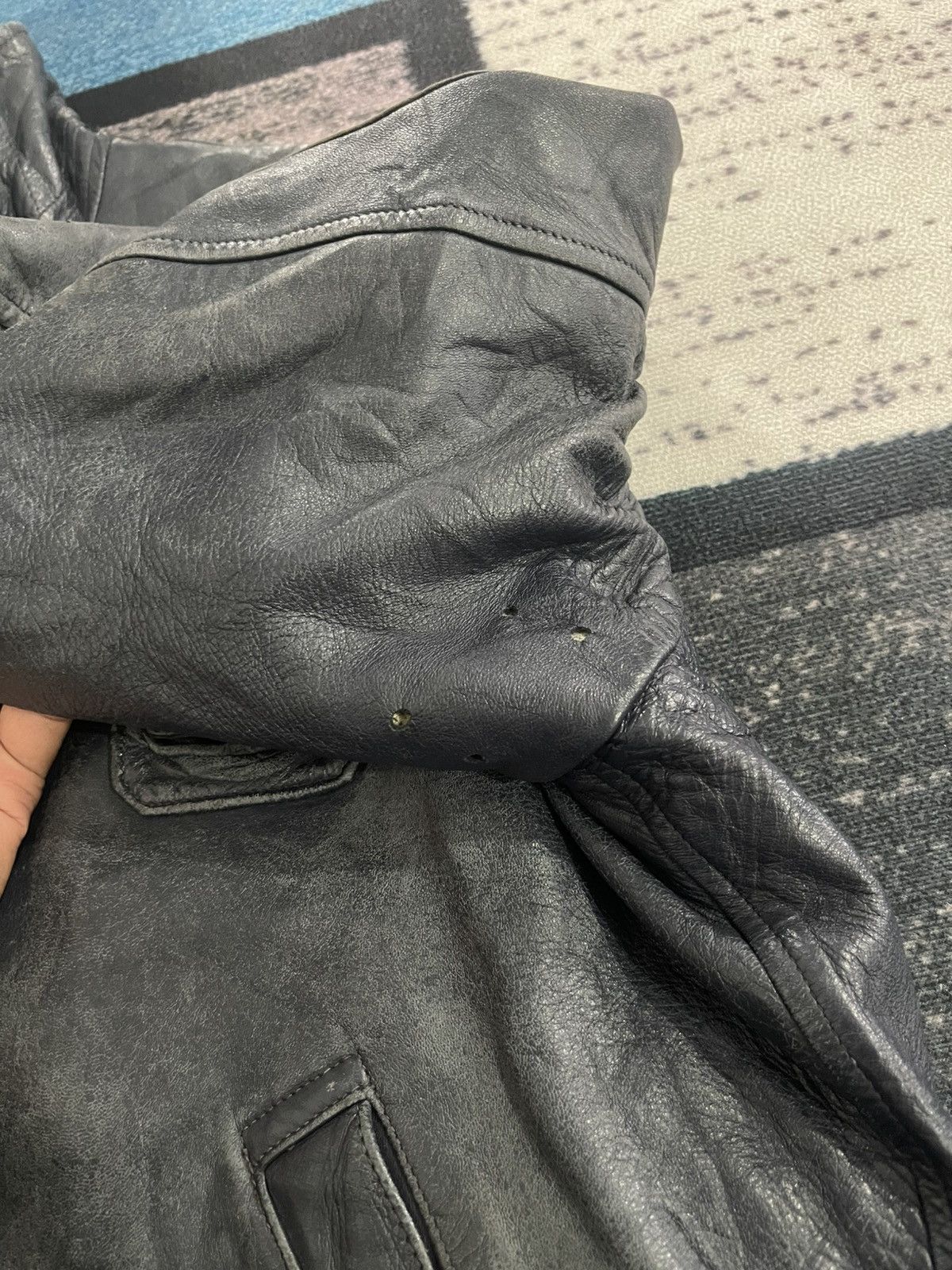 Vintage Vintage 1960’s French Air Force Faded Leather Jacket Size US L / EU 52-54 / 3 - 12 Thumbnail