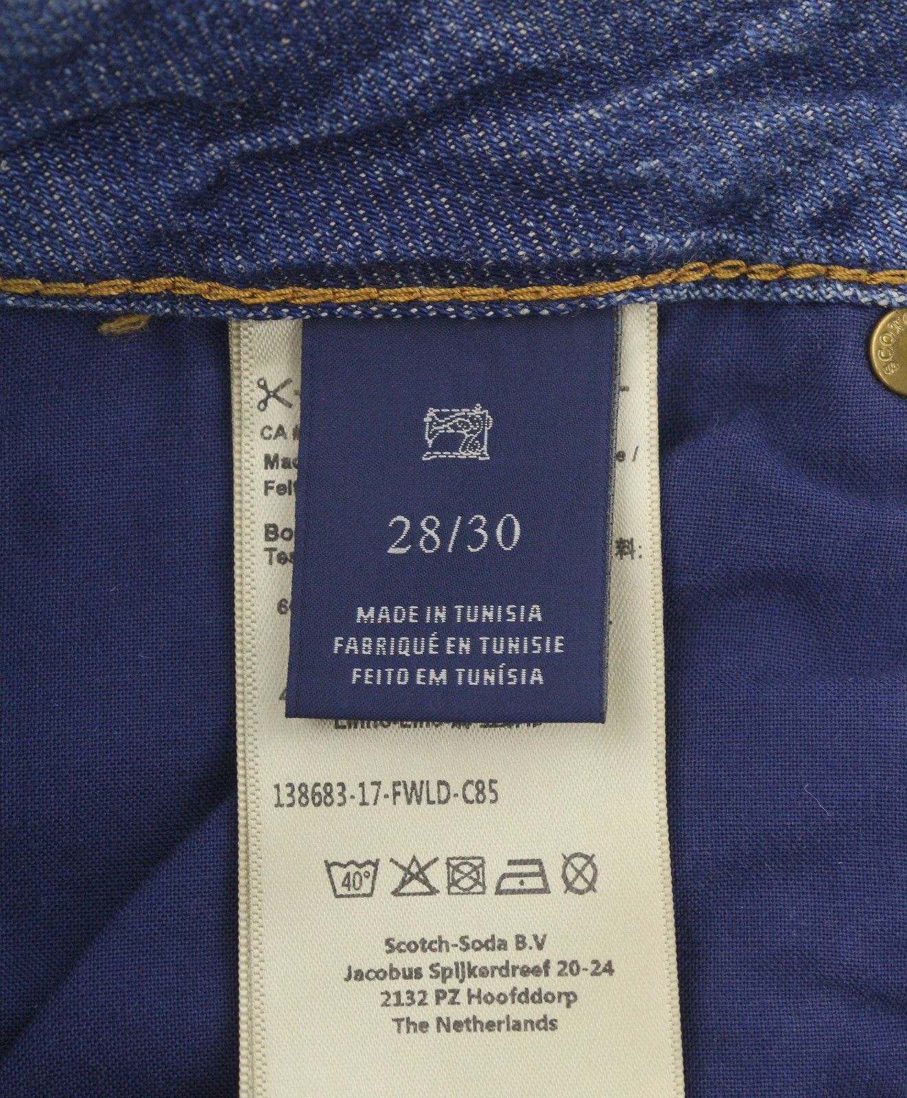 Scotch & Soda BANDIT W28/L30 Blue Linen Blend Slim Tapered 91019 Size 28" / US 6 / IT 42 - 10 Thumbnail