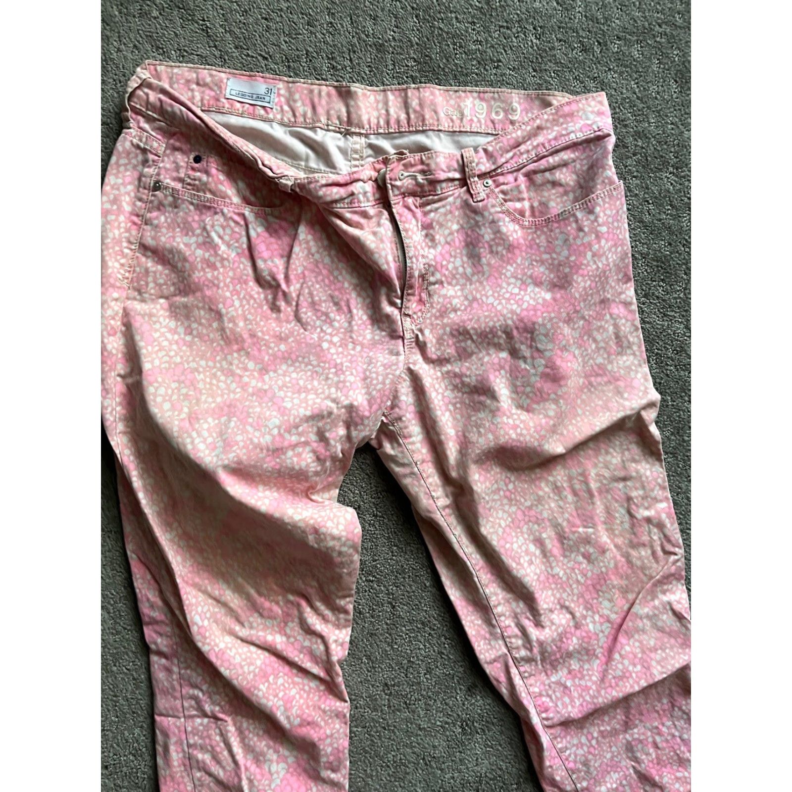 Gap GAP 1969 Jeans Skinny Women 31 Pink Cotton Spandex Denim Inseam 27 Regular Rise Mid Vintage No Size 24" / US 00 / IT 34 - 2 Thumbnail