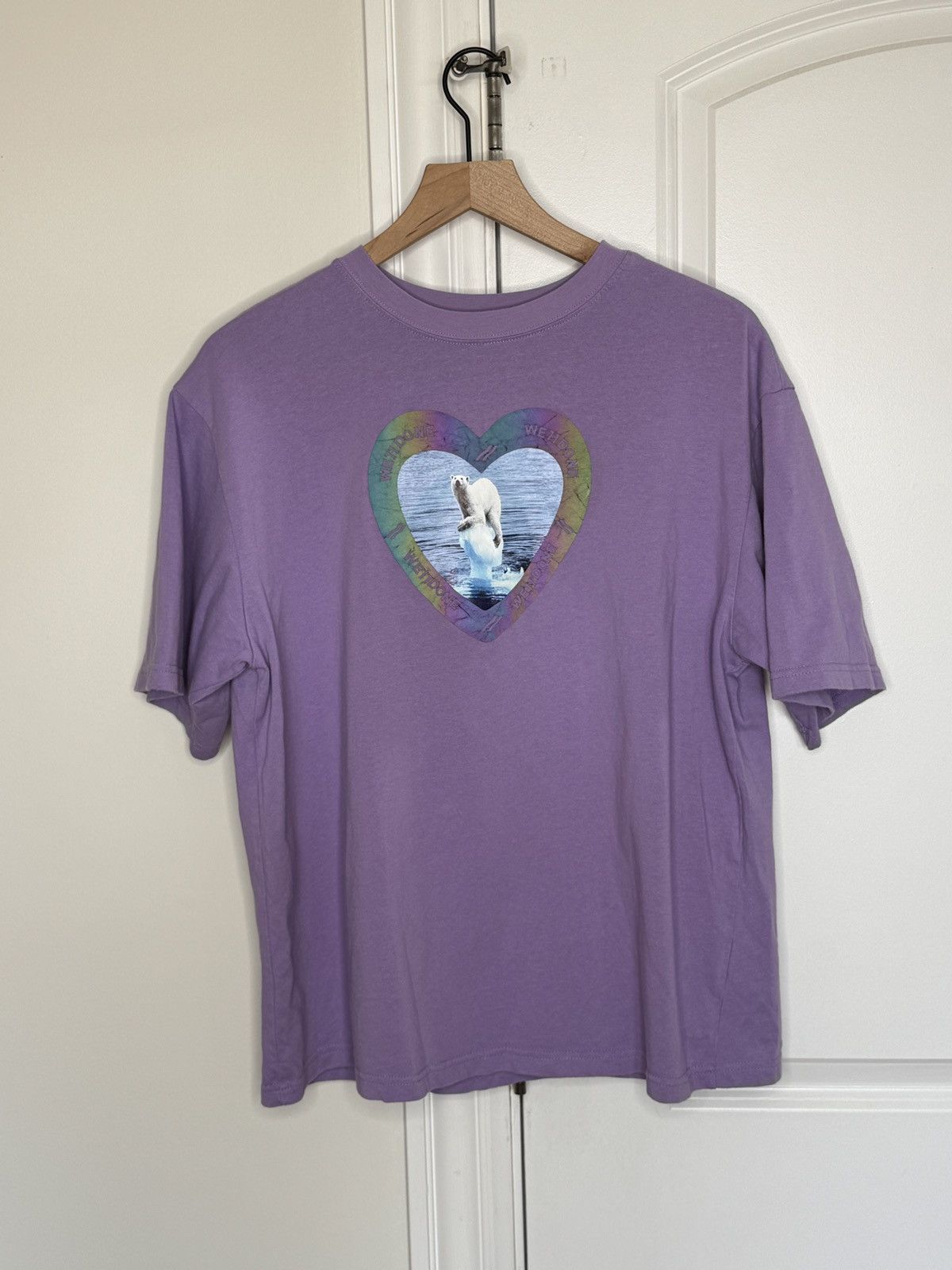 WE11DONE Lavender Polar Bear Reflective Heart Tee Size US XS / EU 42 / 0 - 1 Thumbnail
