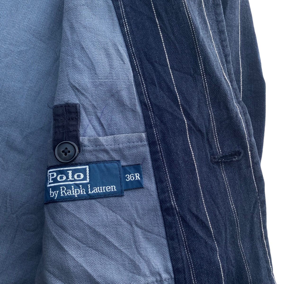 Polo Ralph Lauren × Ralph Lauren × Vintage Vintage POLO RALPH LAUREN Stripes Denim Jacket Naval Tailor Size US M / EU 48-50 / 2 - 7 Thumbnail