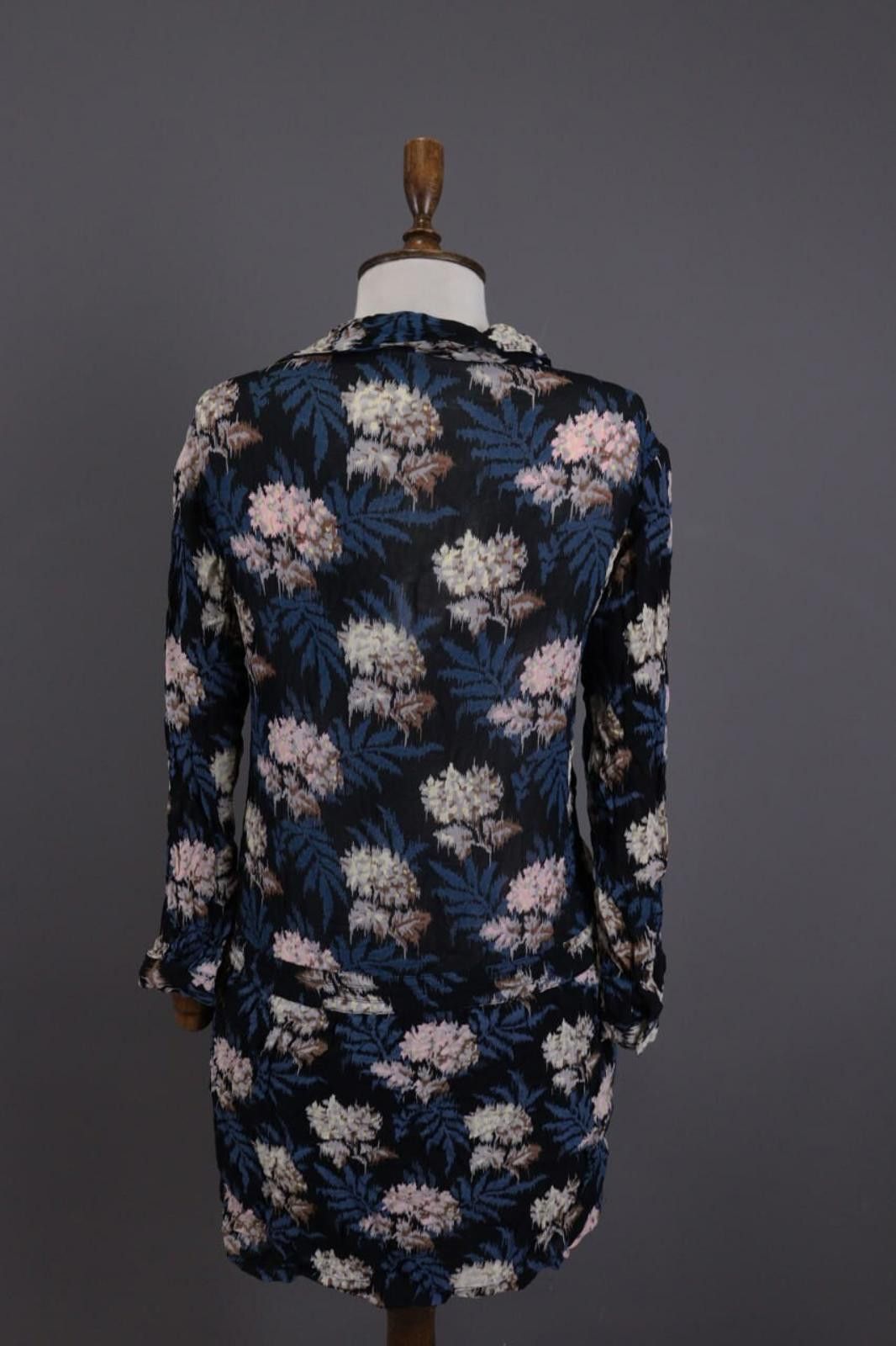 Gianni Valentino Ganni Multicolor Floral V-Neck A-Line Tunic Dress Size XS Size XS / US 0-2 / IT 36-38 - 10 Thumbnail
