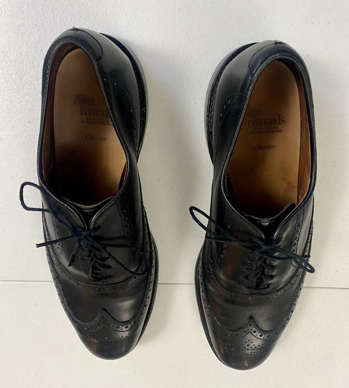 Allen Edmonds Allen Edmonds Chester 1903 Black Leather Wingtip Oxford 10 D Size US 10 / EU 43 - 18 Thumbnail