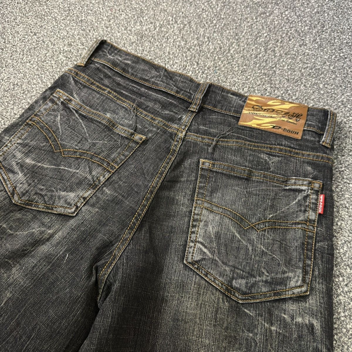 Le Grande Bleu (L.G.B.) 🔥🇯🇵 Y2K Japanese D-Douh Wash Out Punk Grunge Distressed Denim Size US 29 - 8 Thumbnail