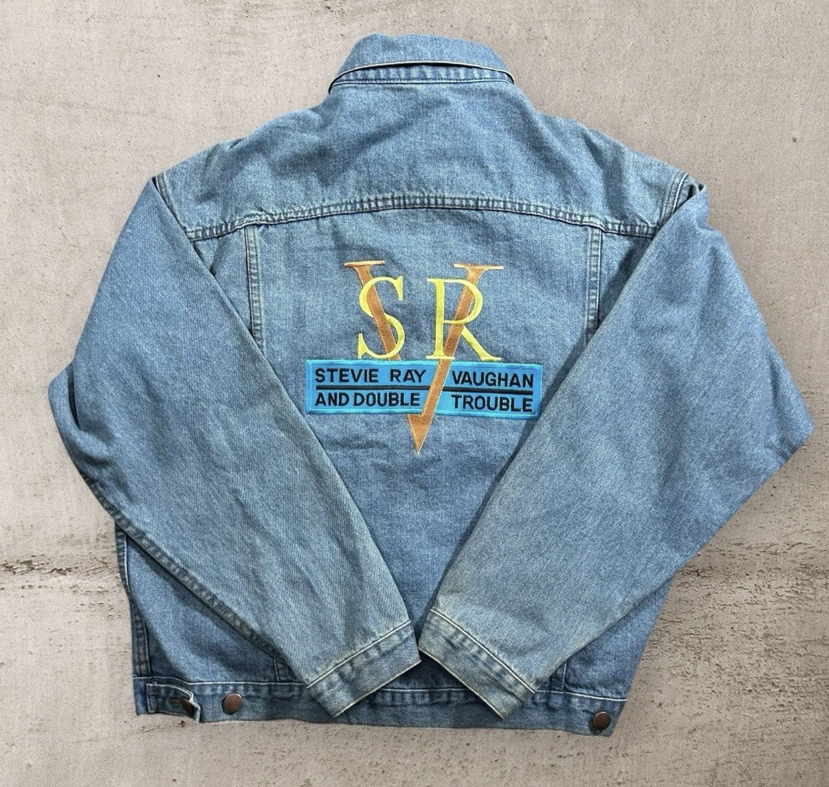 Vintage Vtg Stevie Ray Vaughan Denim Jacket XL Double Trouble 90s Size US XL / EU 56 / 4 - 4 Thumbnail