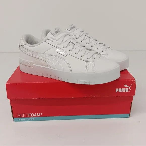 Puma Puma Women's Jada White & Silver Low Top Sneakers - US9.5 Size US 9.5 / IT 39.5 - 1 Thumbnail