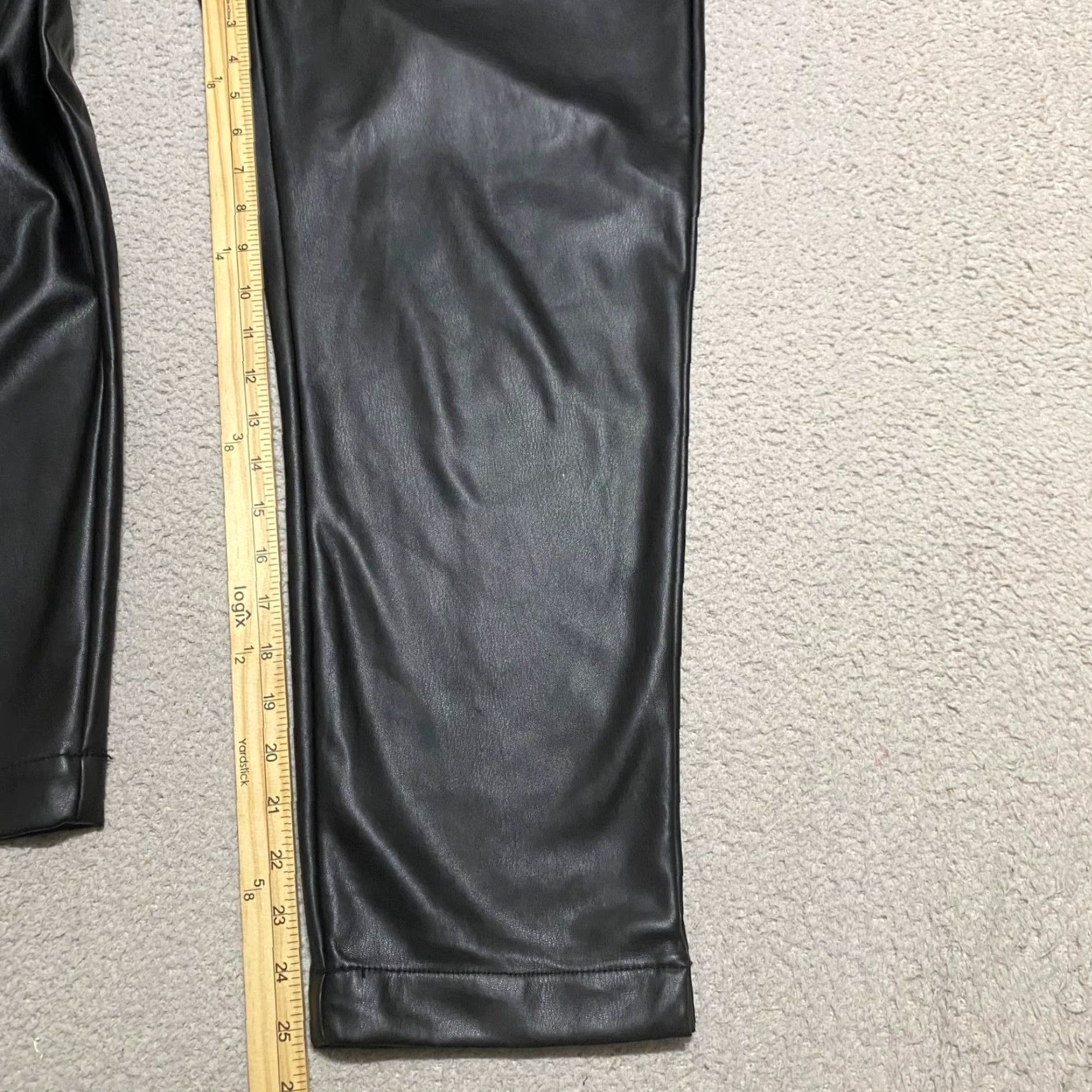 Old Navy Old Navy Womens Medium Pants Black High Rise Straight Faux Leather Ankle Pull On Size 32" / US 10 / IT 46 - 5 Thumbnail