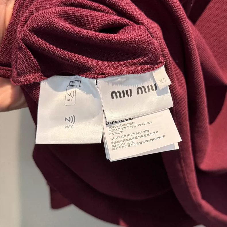 Miu Miu miu miu 25ss spring/summer new Burgundy polo long sleeves 2 Size US XS / EU 42 / 0 - 5 Thumbnail