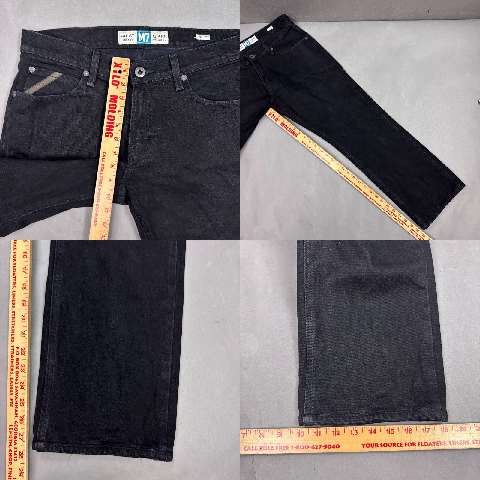 Ariat Ariat Jeans Mens 34x28 Black M7 Legacy Straight Slim Western Cowboy Jeans Size US 32 / EU 48 - 9 Thumbnail