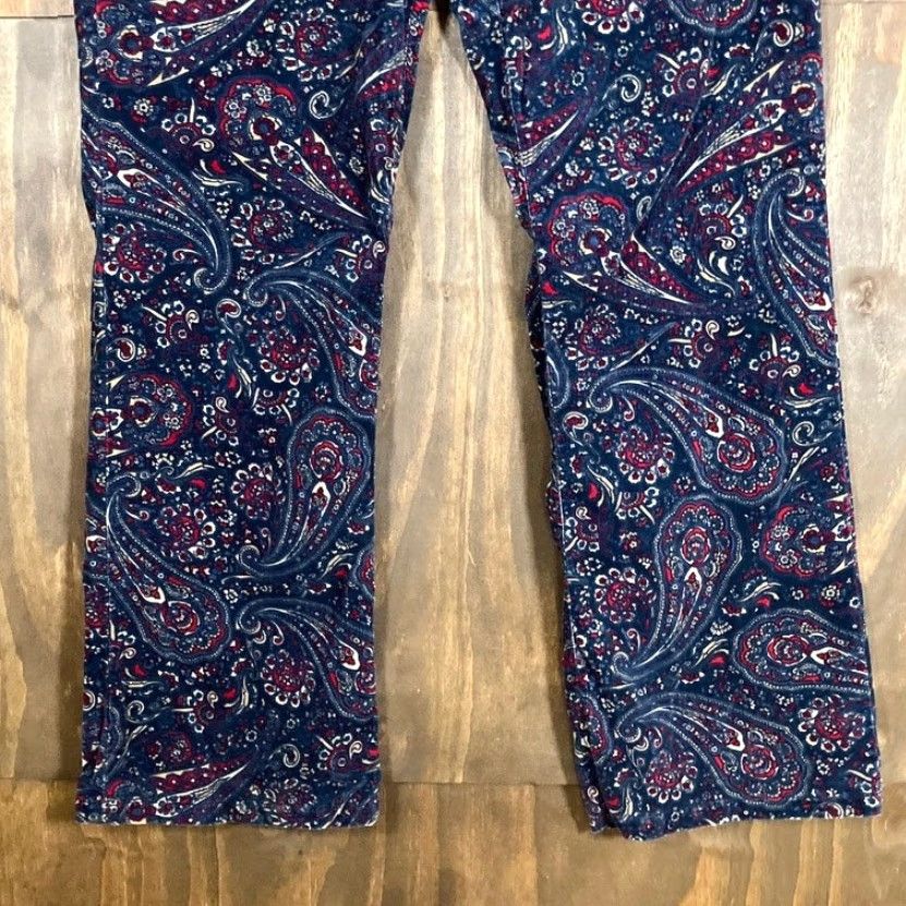 Tommy Hilfiger VINTAGE Tommy Hilfiger Jeans Paisley Corduroy Bootcut 16 Womens Blue 32 Inseam Regular Stretch Pockets 5-Pocket Design Mid Rise Jeans Womens Size 25" / US 0 / IT 36 - 3 Thumbnail