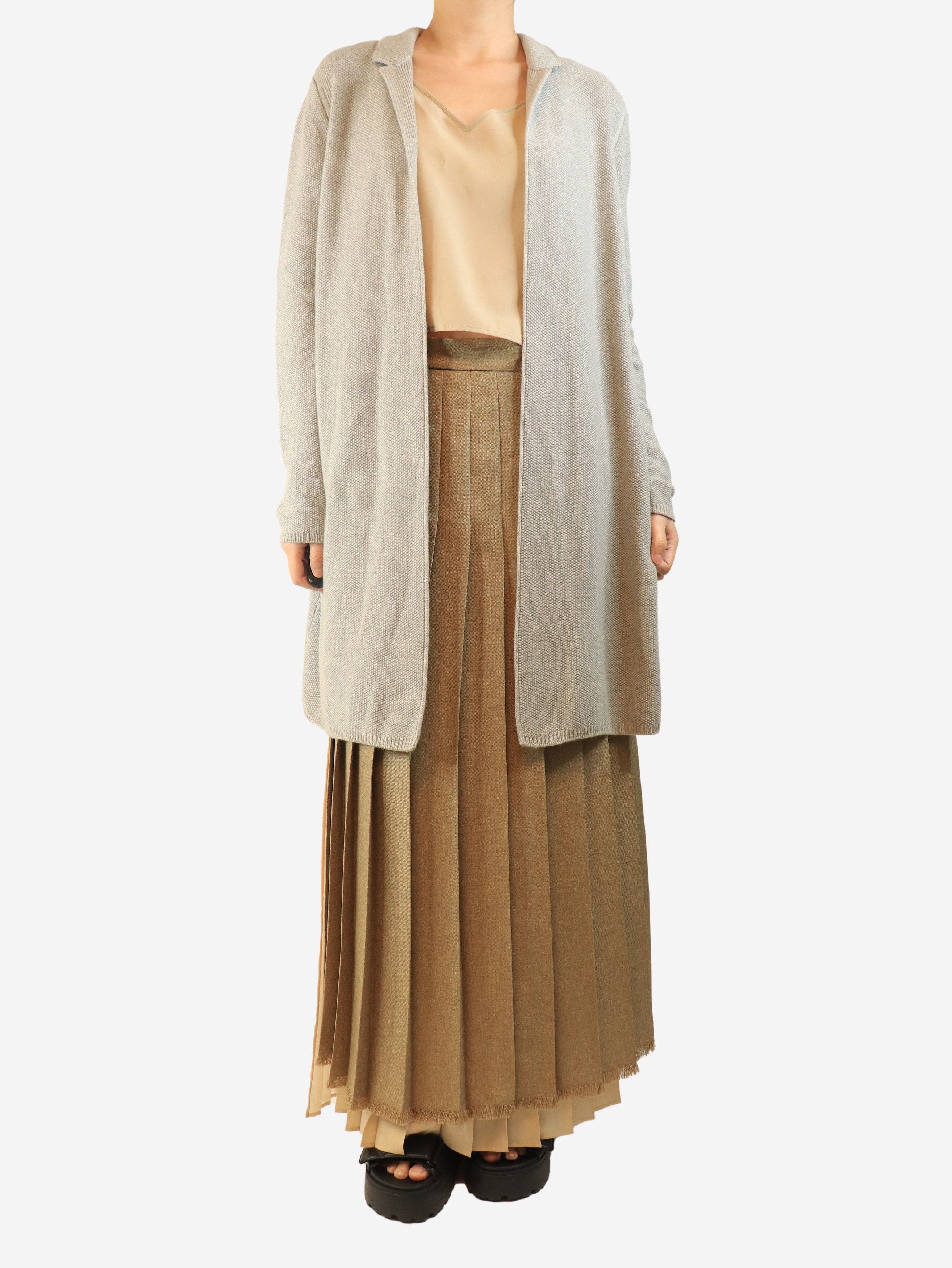 Other Grey cashmere textured longline cardigan - UK 12 Size M / US 6-8 / IT 42-44 - 1 Thumbnail