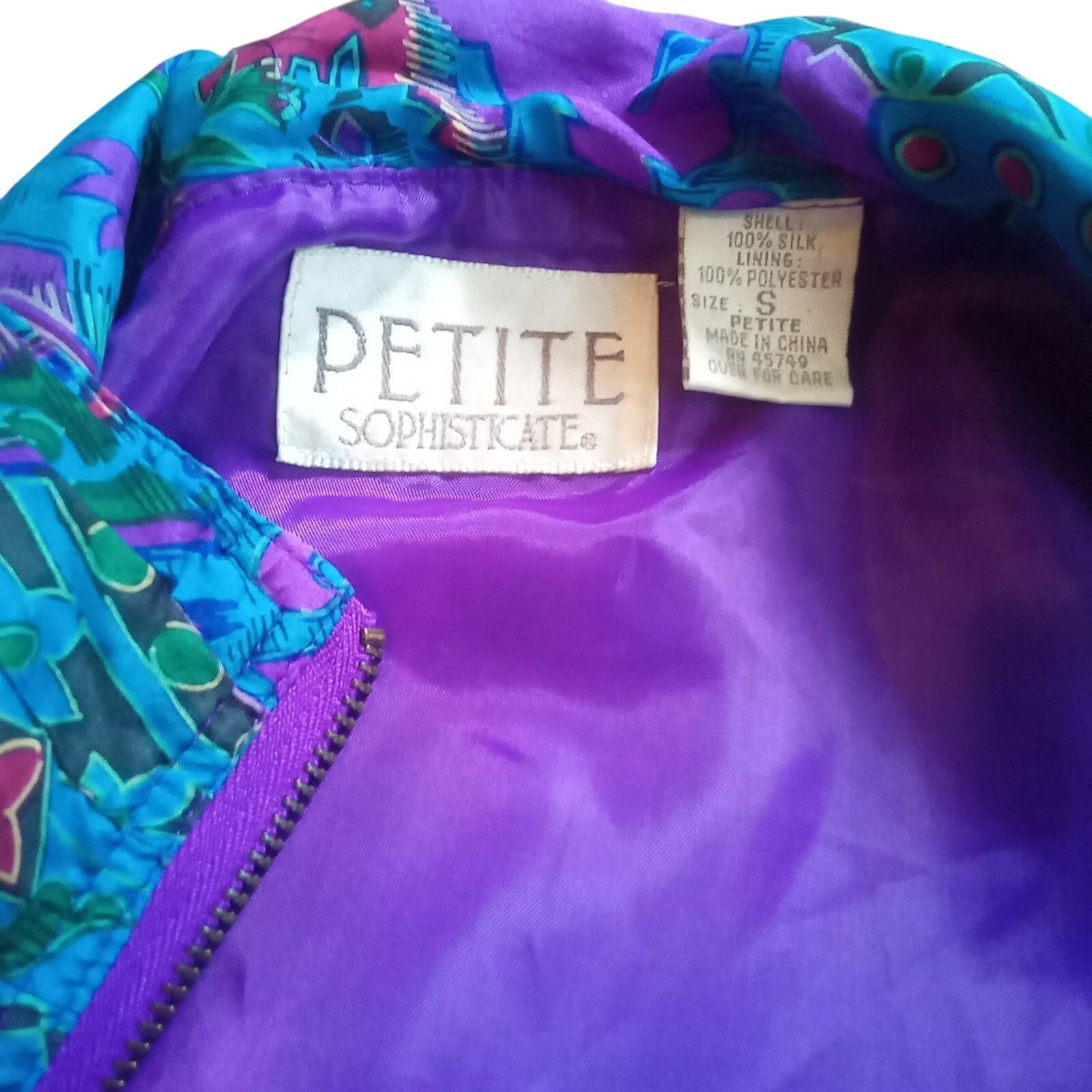Vintage Vintage windbreaker silk Purple 80s Retro USA Size S / US 4 / IT 40 - 2 Thumbnail