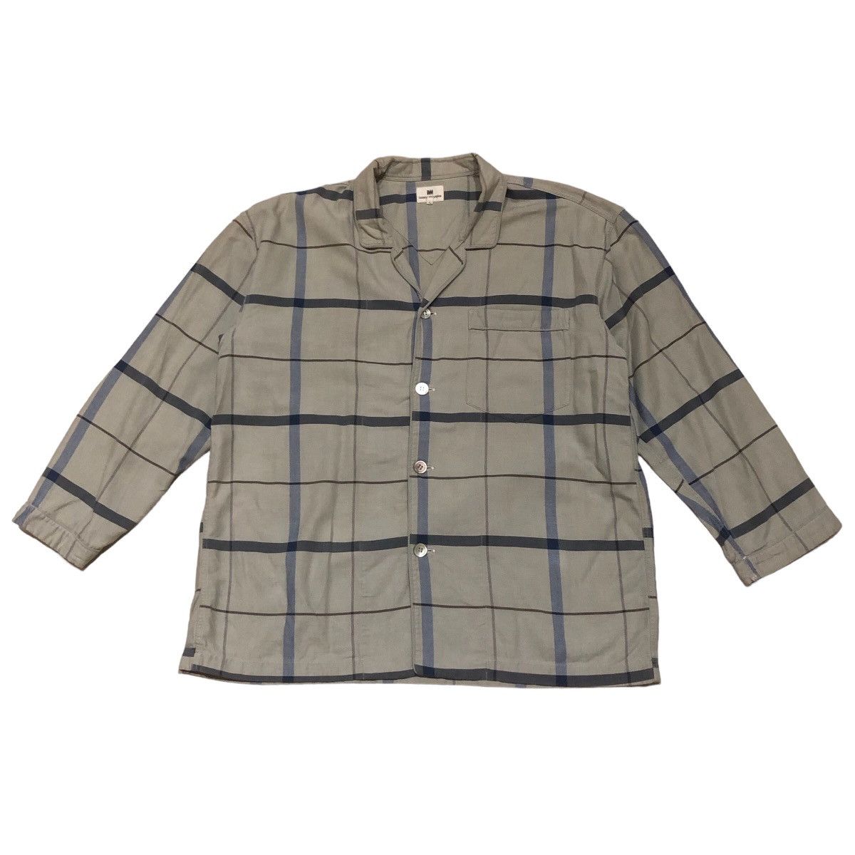 image of Issey Miyake Linen Cotton Casual Shirt in Grey, Men's (Size Large)