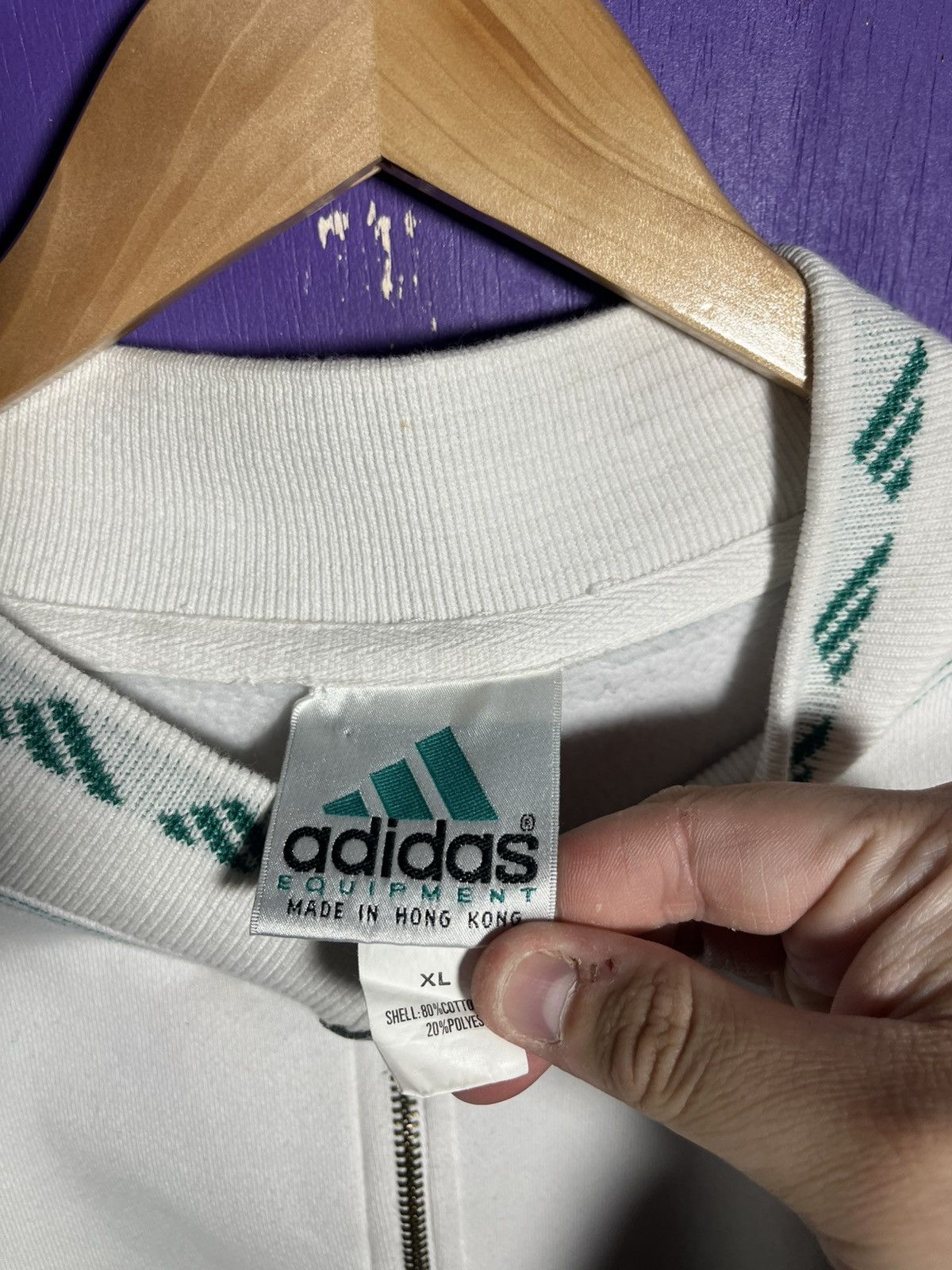 Adidas × Vintage Vintage 90s Adidas equipment quarter zip pullover jacket Size US XXL / EU 58 / 5 - 4 Thumbnail