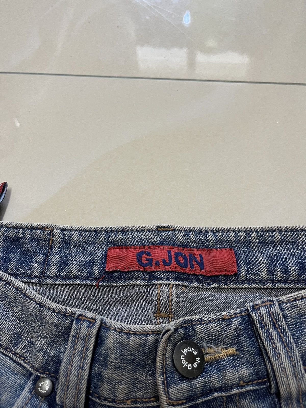 Tornado Mart Flare Jeans G.JON roses distressed low rise rusty denim Size US 29 - 11 Thumbnail