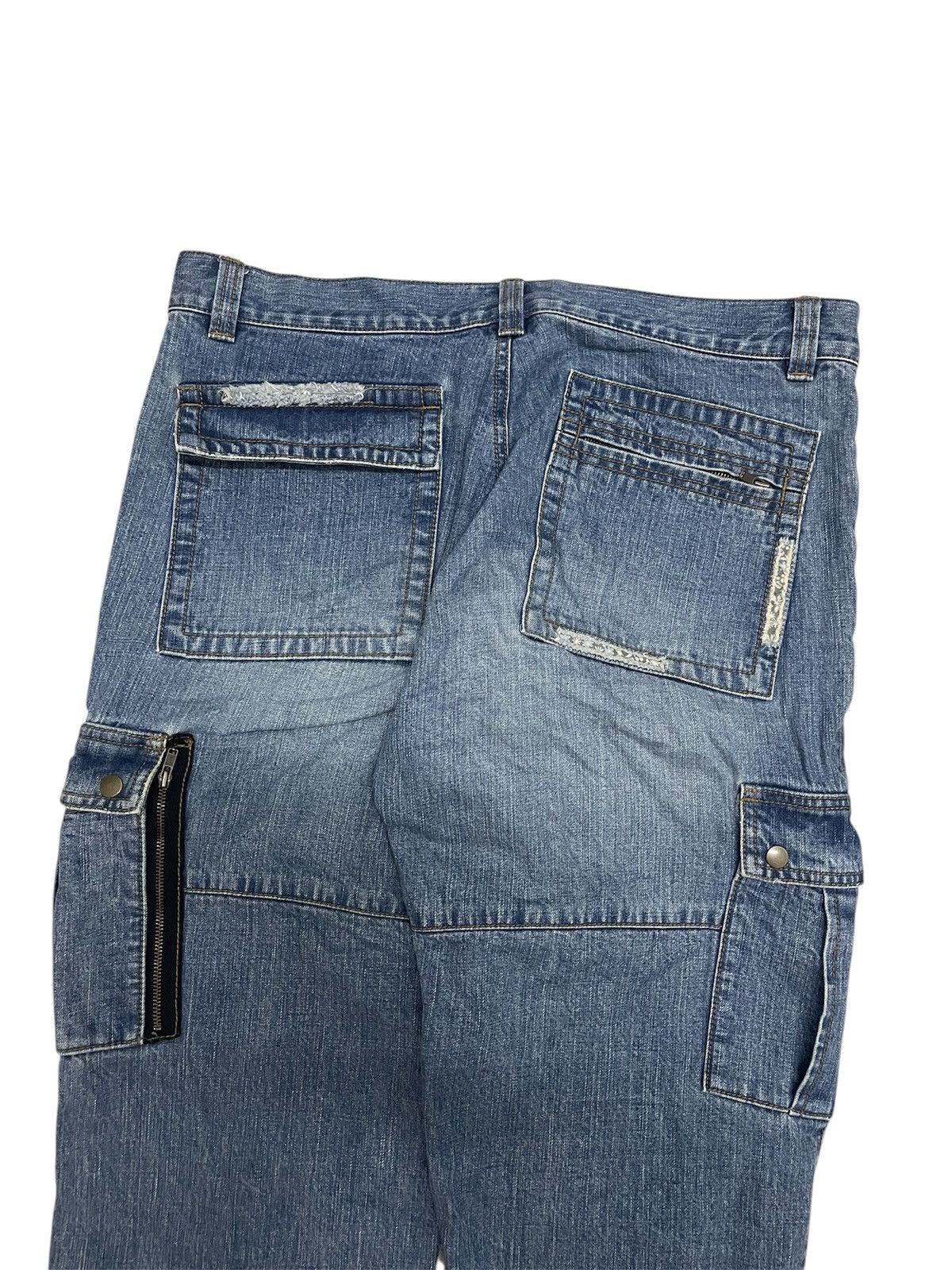 Issey Miyake RARE Tsumori Chisato Tactical Cargo Flared Patchwork Jeans Size US 35 - 14 Thumbnail