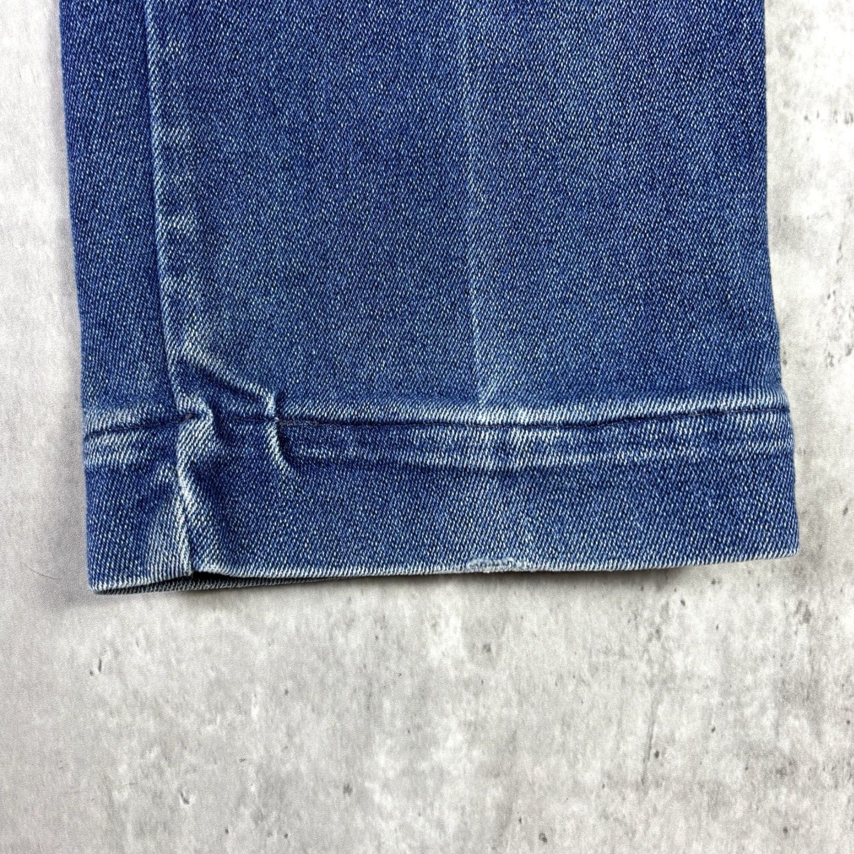 Wrangler VINTAGE Wrangler Jeans Dark Wash 38x28 Regular Fit Straight Leg 70s Cowboy Cut Mens Jeans Blue Denim Cotton USA 13MWZ Size US 38 / EU 54 - 6 Thumbnail
