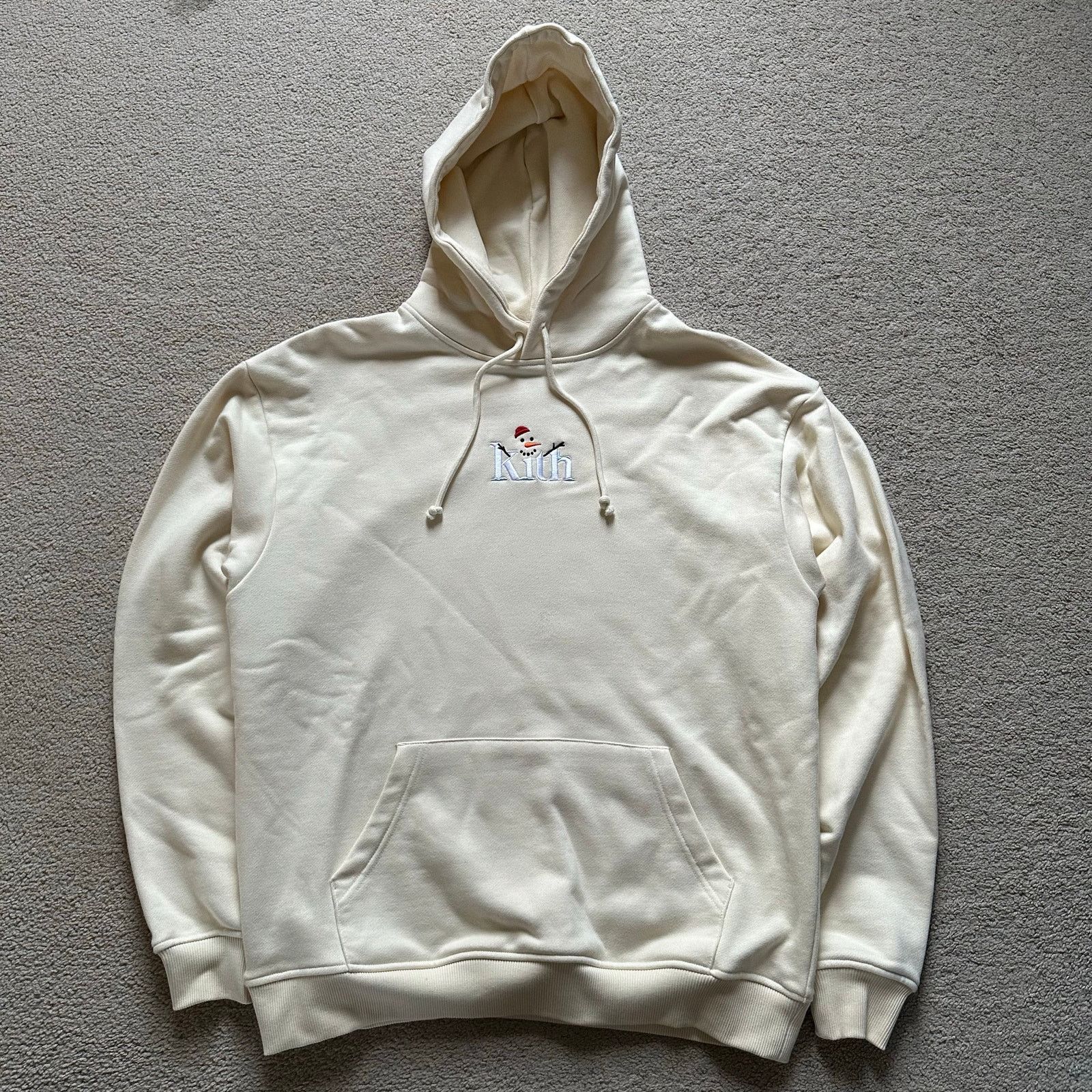 Kith Kith Kithmas Snowman Embroidery Hoodie in Cream Size US M / EU 48-50 / 2 - 1 Thumbnail