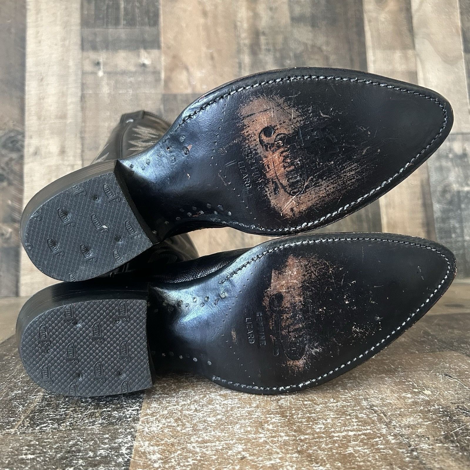 Justin Boots Justin Vintage Teju Lizard Black Cowboy Boots Mens 7.5 D Size US 7.5 / EU 40-41 - 2 Thumbnail