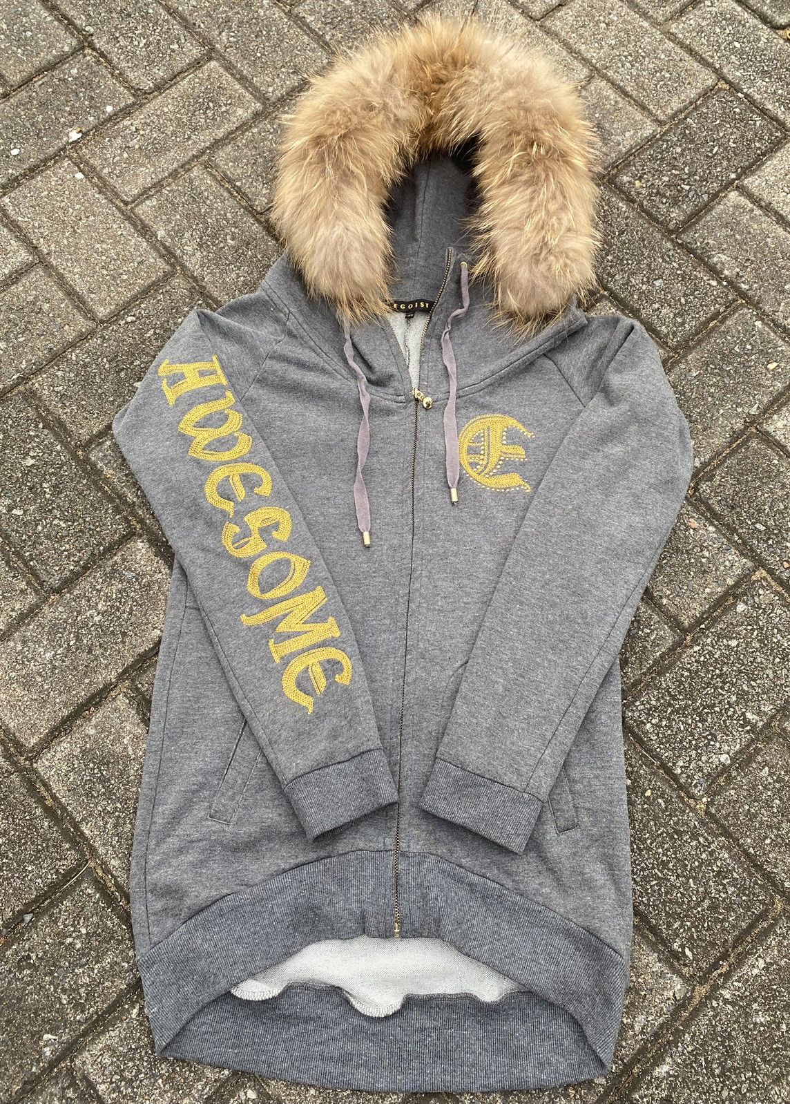 Beauty Beast Egoist Awesome Glitter Embroidery Diamond Fur Hoodie Details Size M / US 6-8 / IT 42-44 - 8 Thumbnail