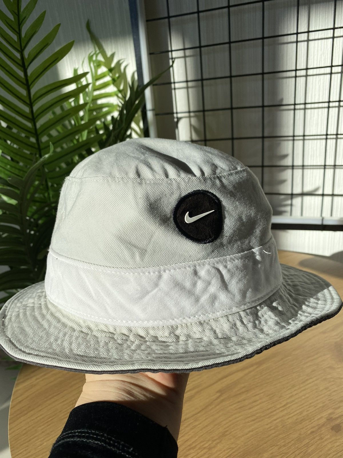 Nike × Vintage Nike Bucket Hat Vintage Size M Beige Logo y2k Styled Unisex Size 34 - 8 Thumbnail