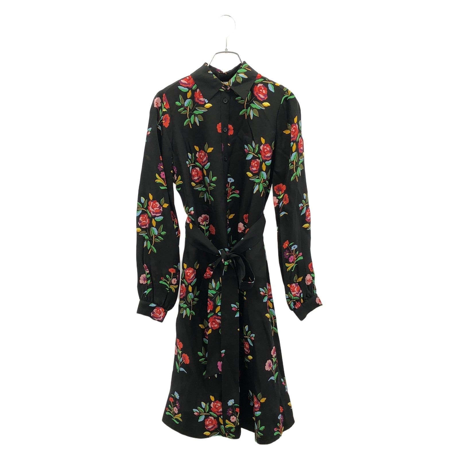 Kate Spade Kate Spade K8719 Shirt Dress Black Floral Pattern One Piece Silk Size ONE SIZE - 1 Thumbnail