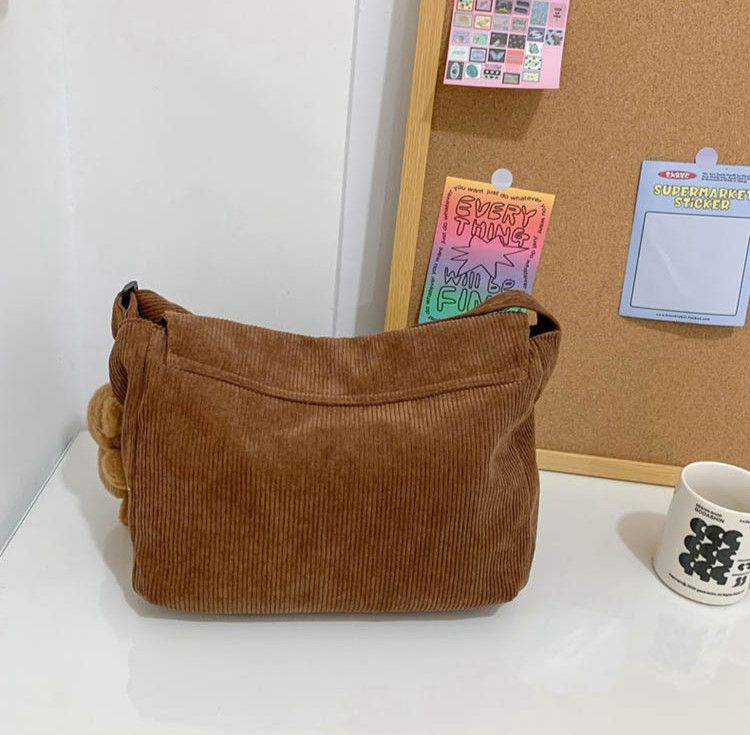 Japanese Brand Y2k corduroy messenger bag shoulder bag Size ONE SIZE - 5 Thumbnail