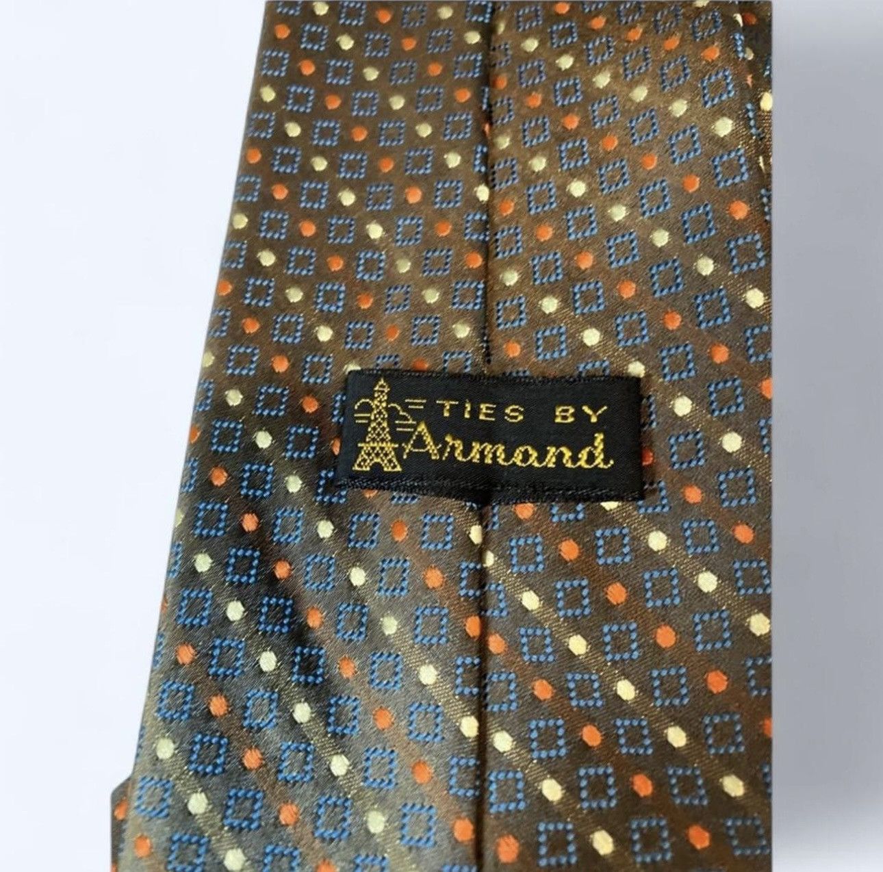 Other 1970s Armand Brown Blue and Gold Tie Size ONE SIZE - 4 Thumbnail