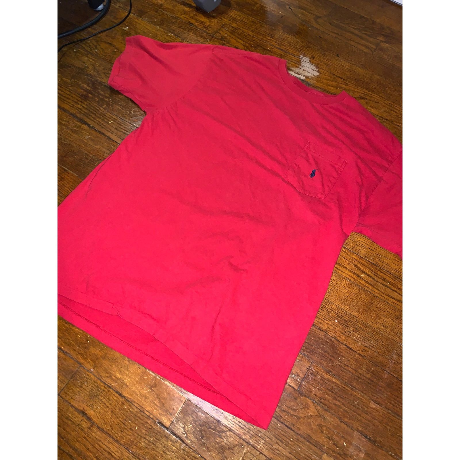 Polo Ralph Lauren × Vintage Vintage 90s Polo Ralph Lauren Pocket T Shirt Red Large Size US L / EU 52-54 / 3 - 4 Thumbnail