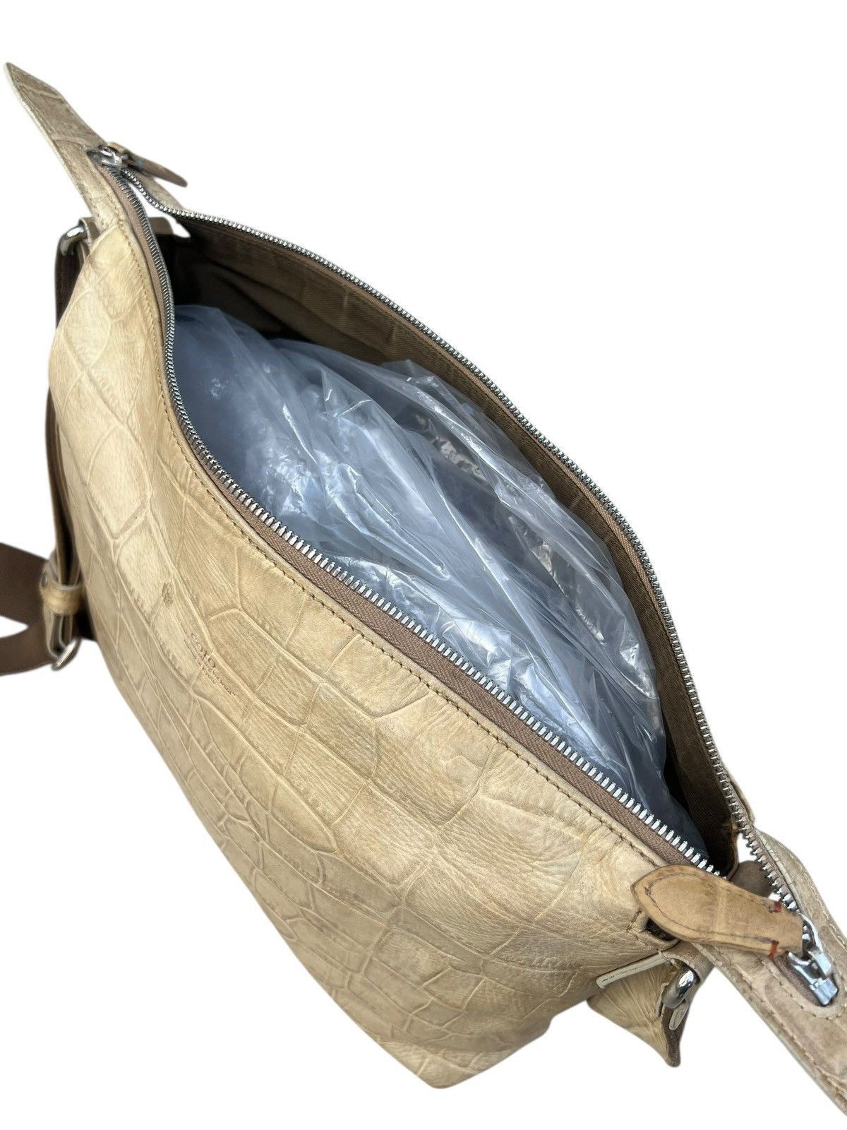 Leather COTO Japan Patina Embossed Crocodile All Leather Sling Bag Size ONE SIZE - 13 Thumbnail